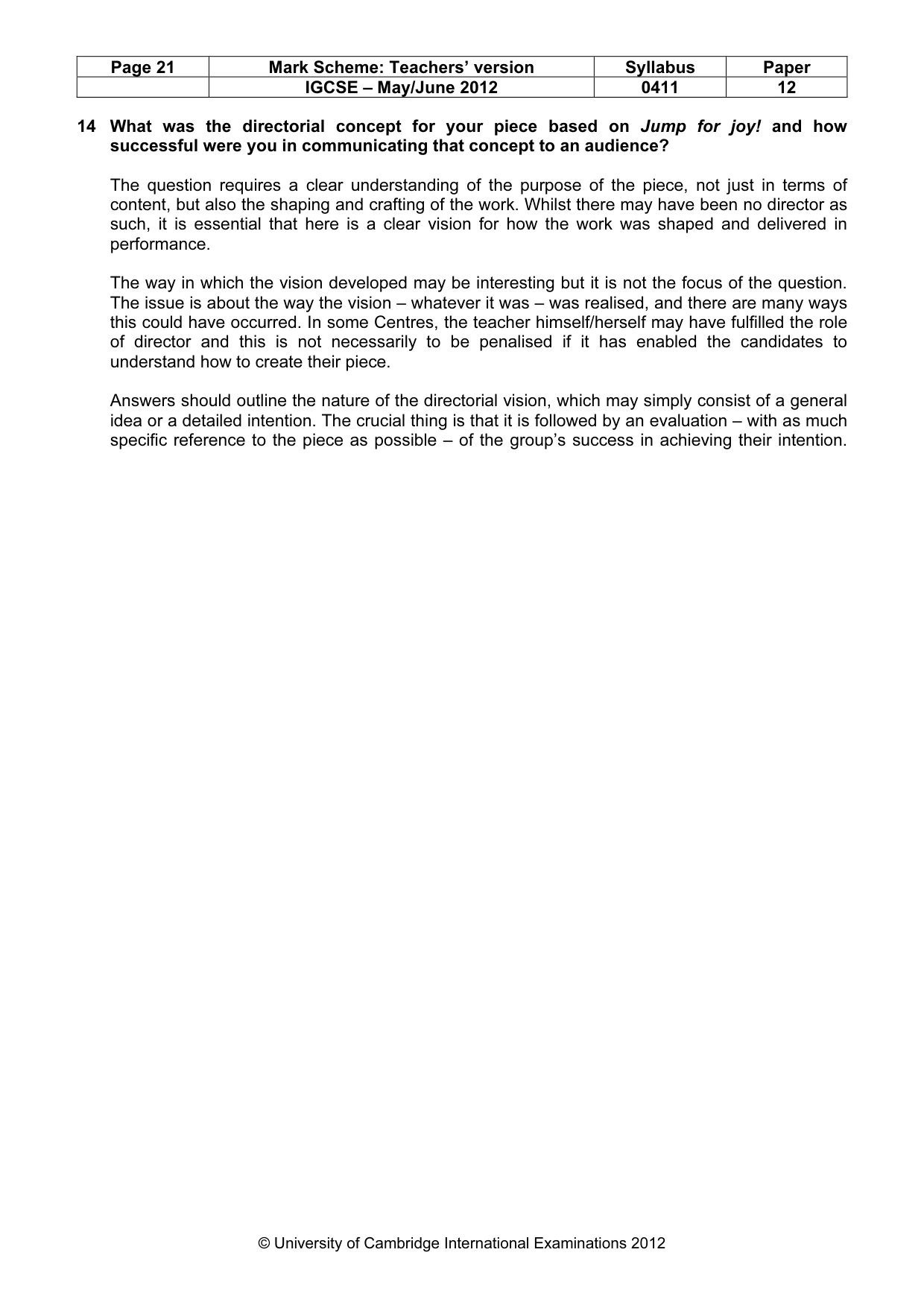 Mark scheme, page 21 of 22