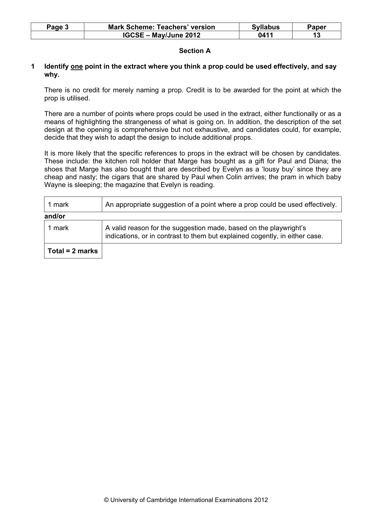 Mark scheme, page 3 of 22