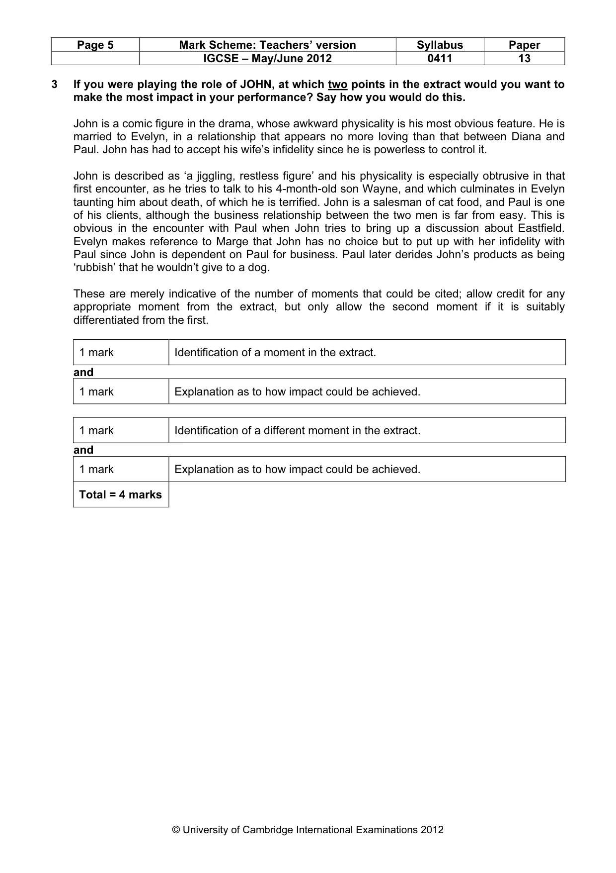 Mark scheme, page 5 of 22