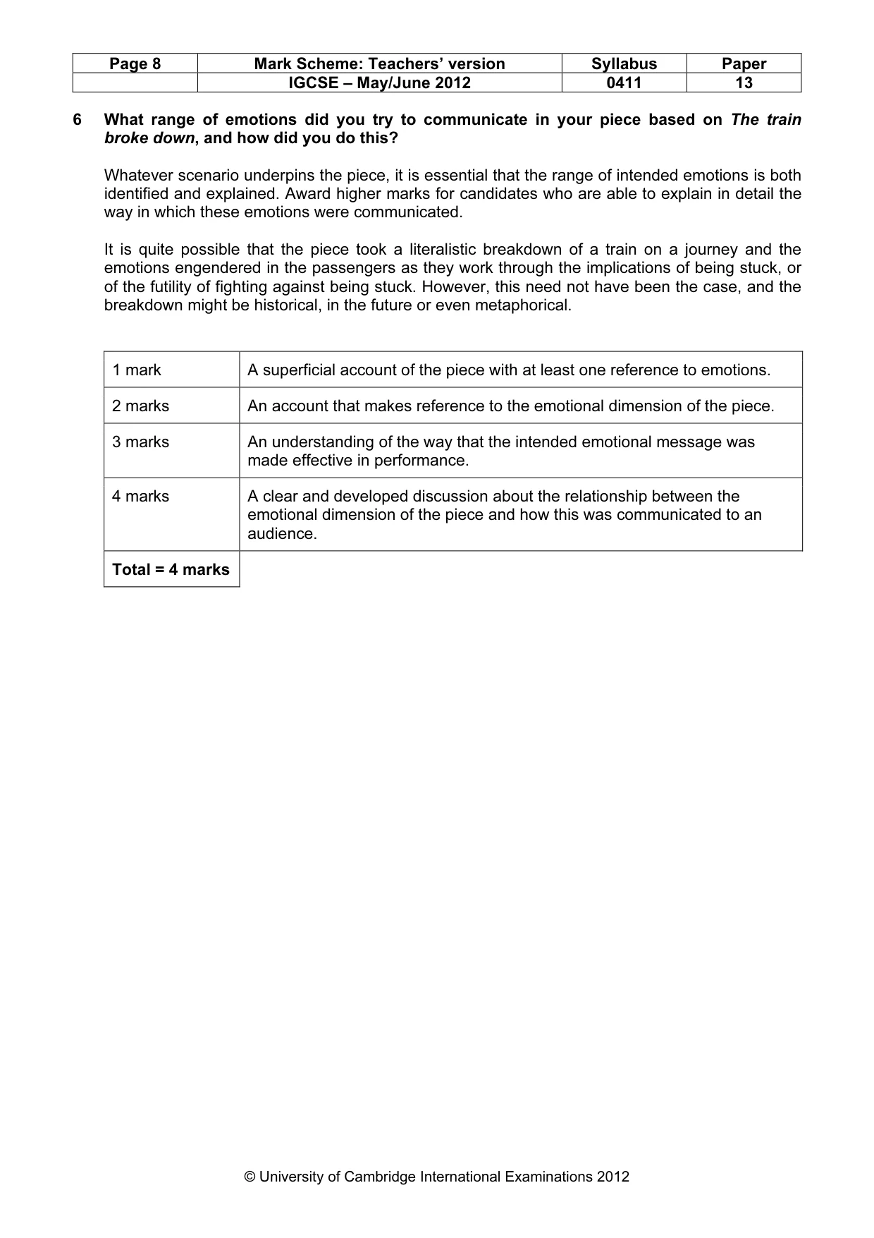 Mark scheme, page 8 of 22