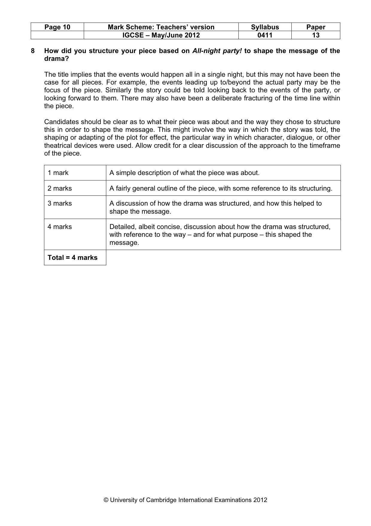 Mark scheme, page 10 of 22