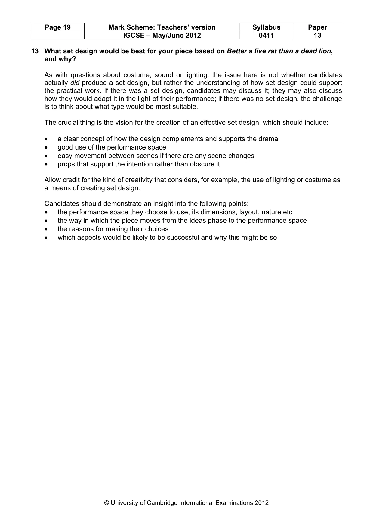 Mark scheme, page 19 of 22