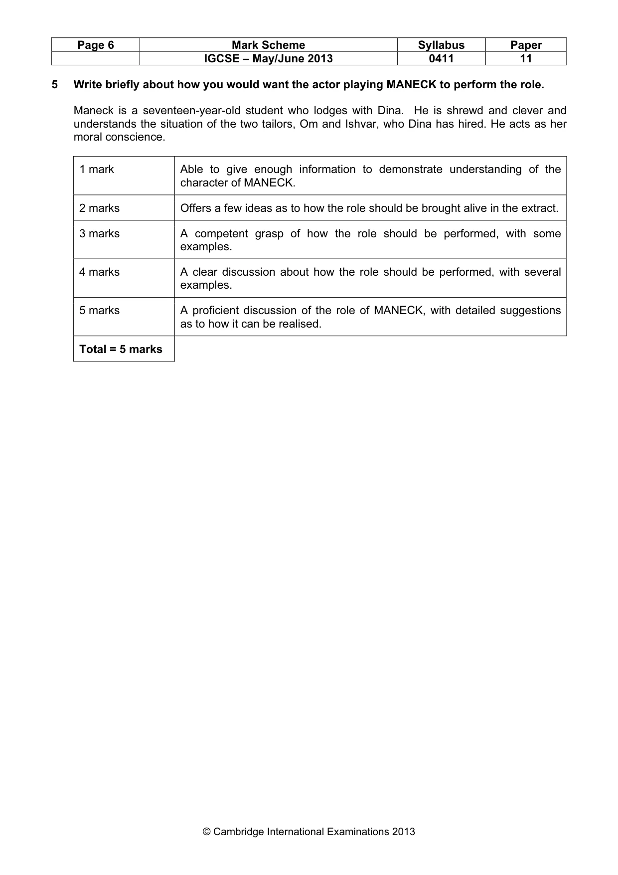 Mark scheme, page 6 of 18