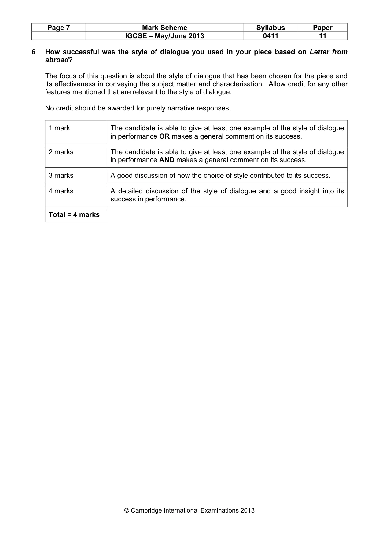 Mark scheme, page 7 of 18