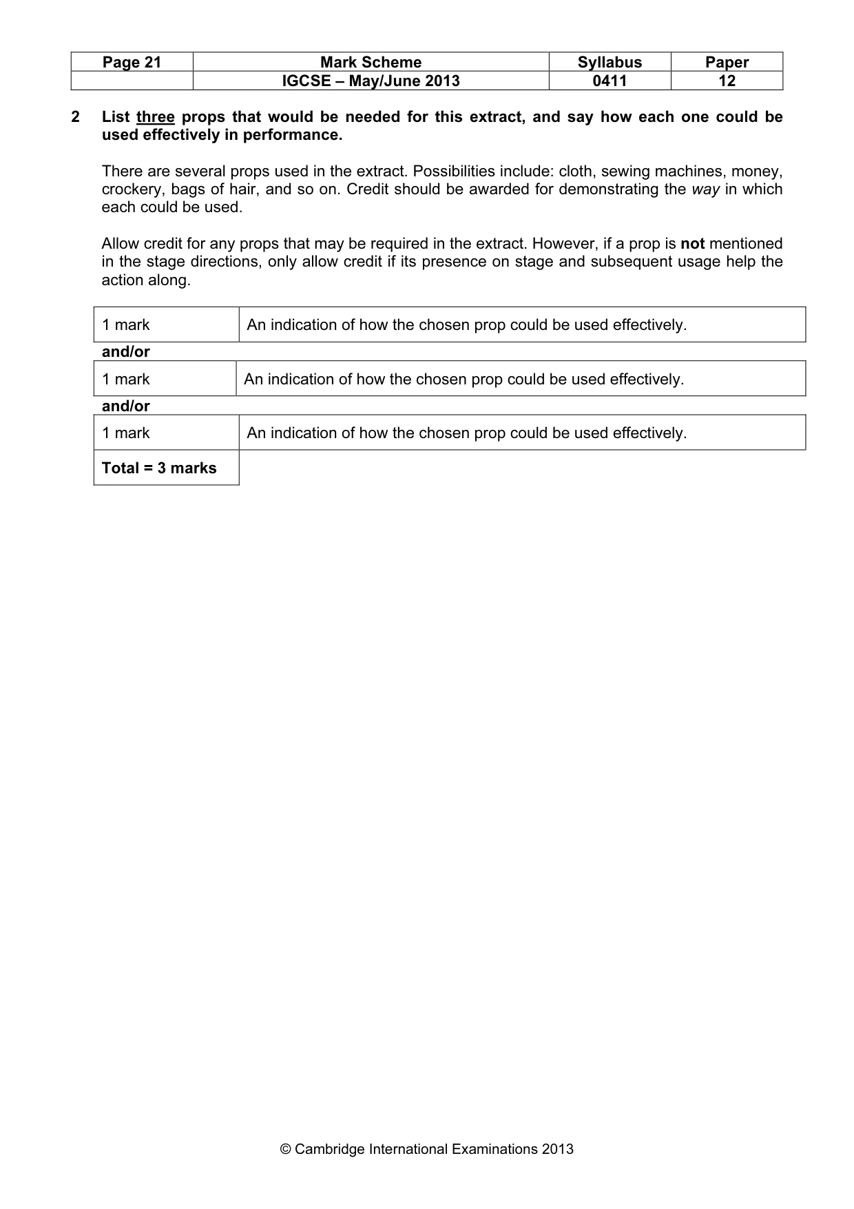 Mark scheme, page 21 of 35
