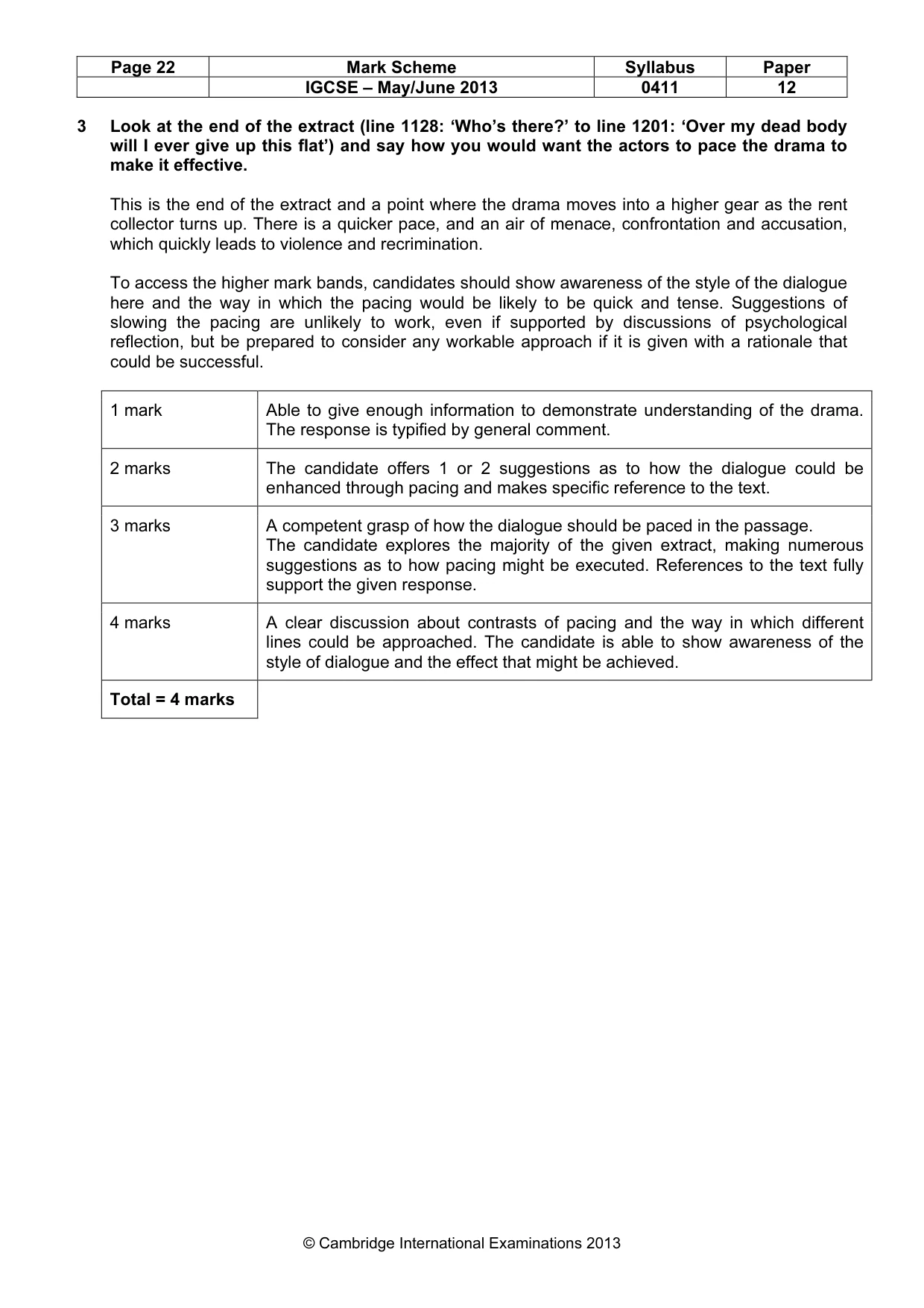 Mark scheme, page 22 of 35
