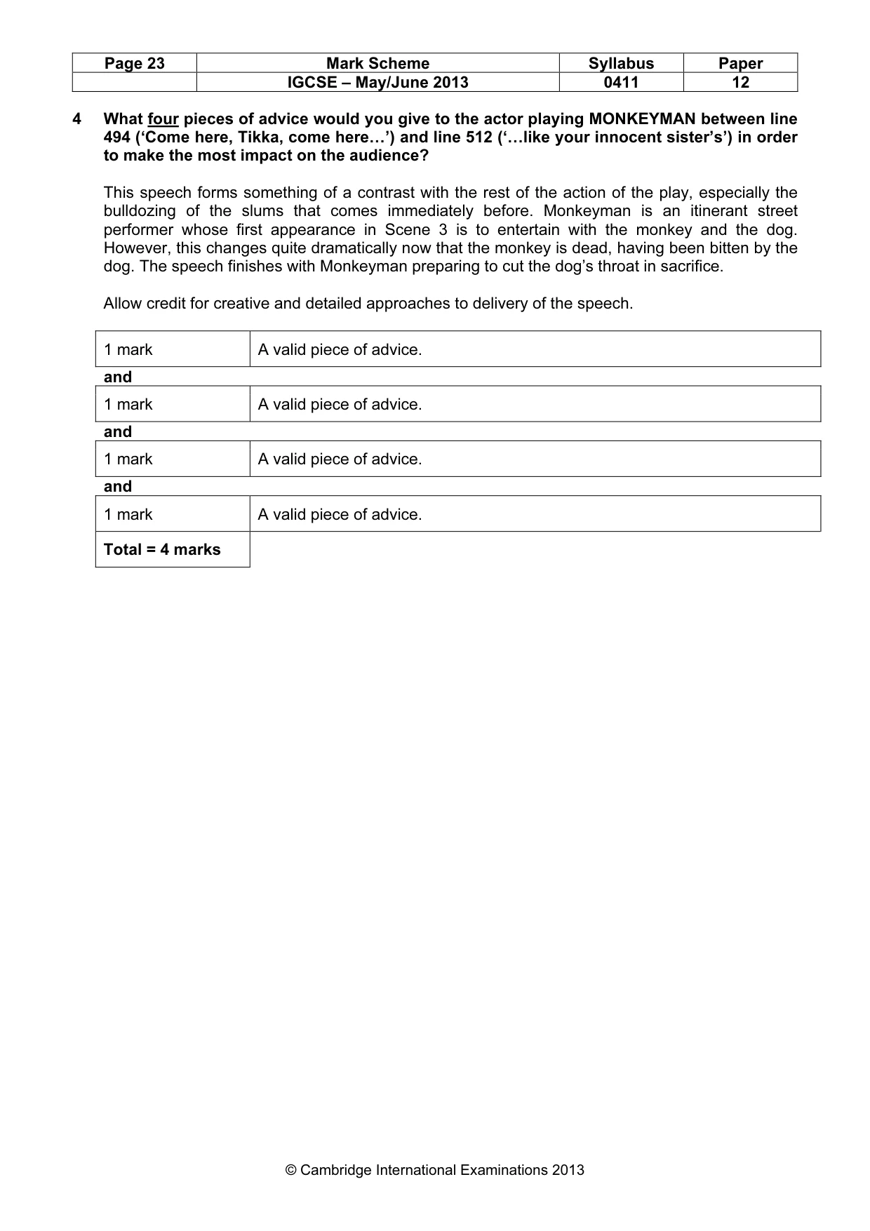 Mark scheme, page 23 of 35