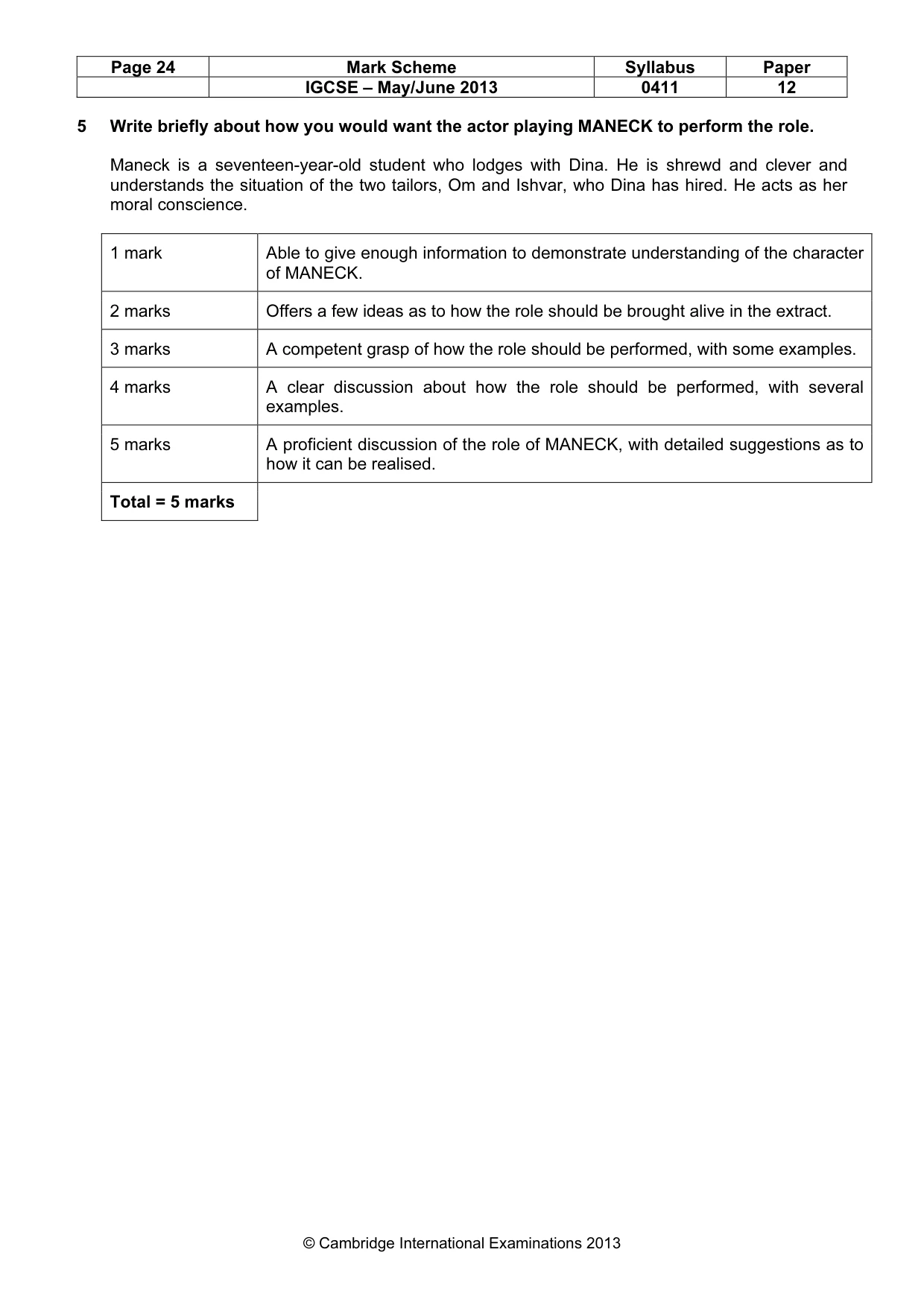 Mark scheme, page 24 of 35