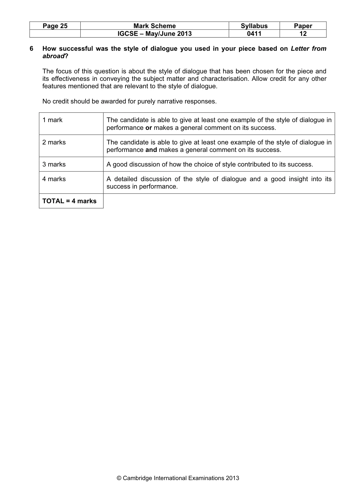 Mark scheme, page 25 of 35