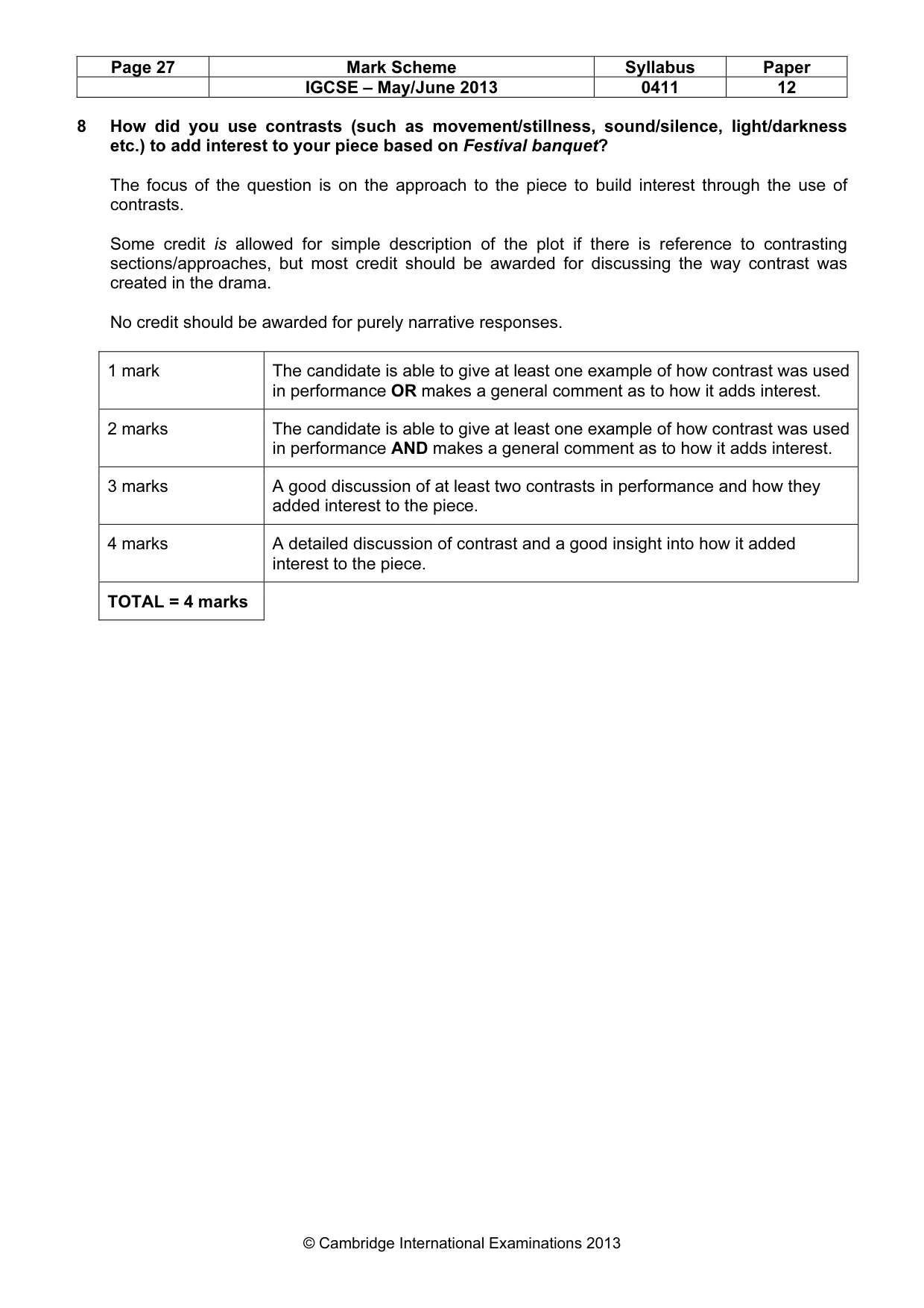 Mark scheme, page 27 of 35