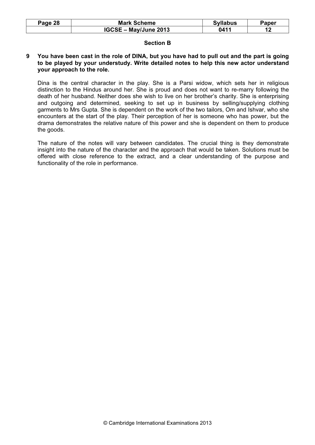 Mark scheme, page 28 of 35