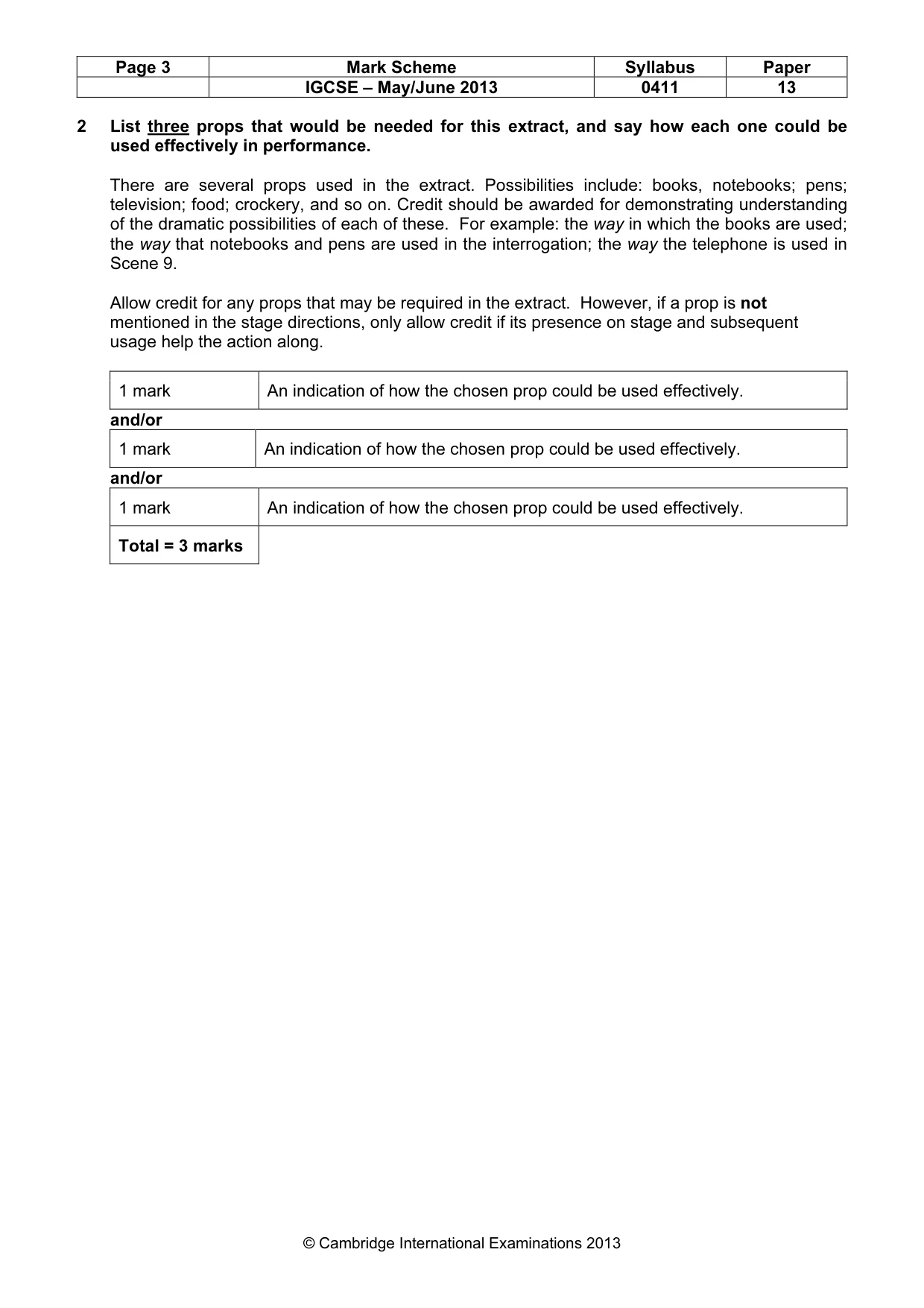 Mark scheme, page 3 of 16
