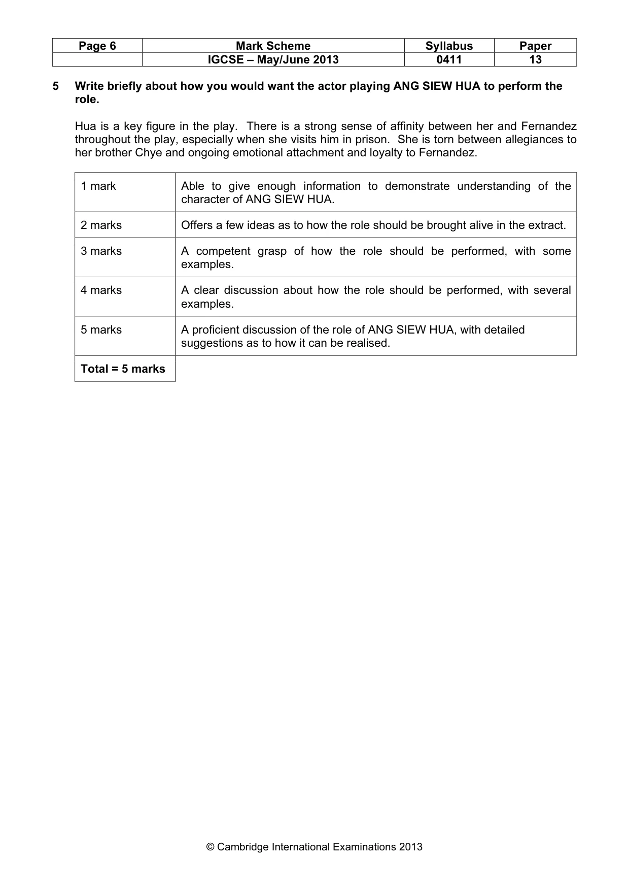 Mark scheme, page 6 of 16