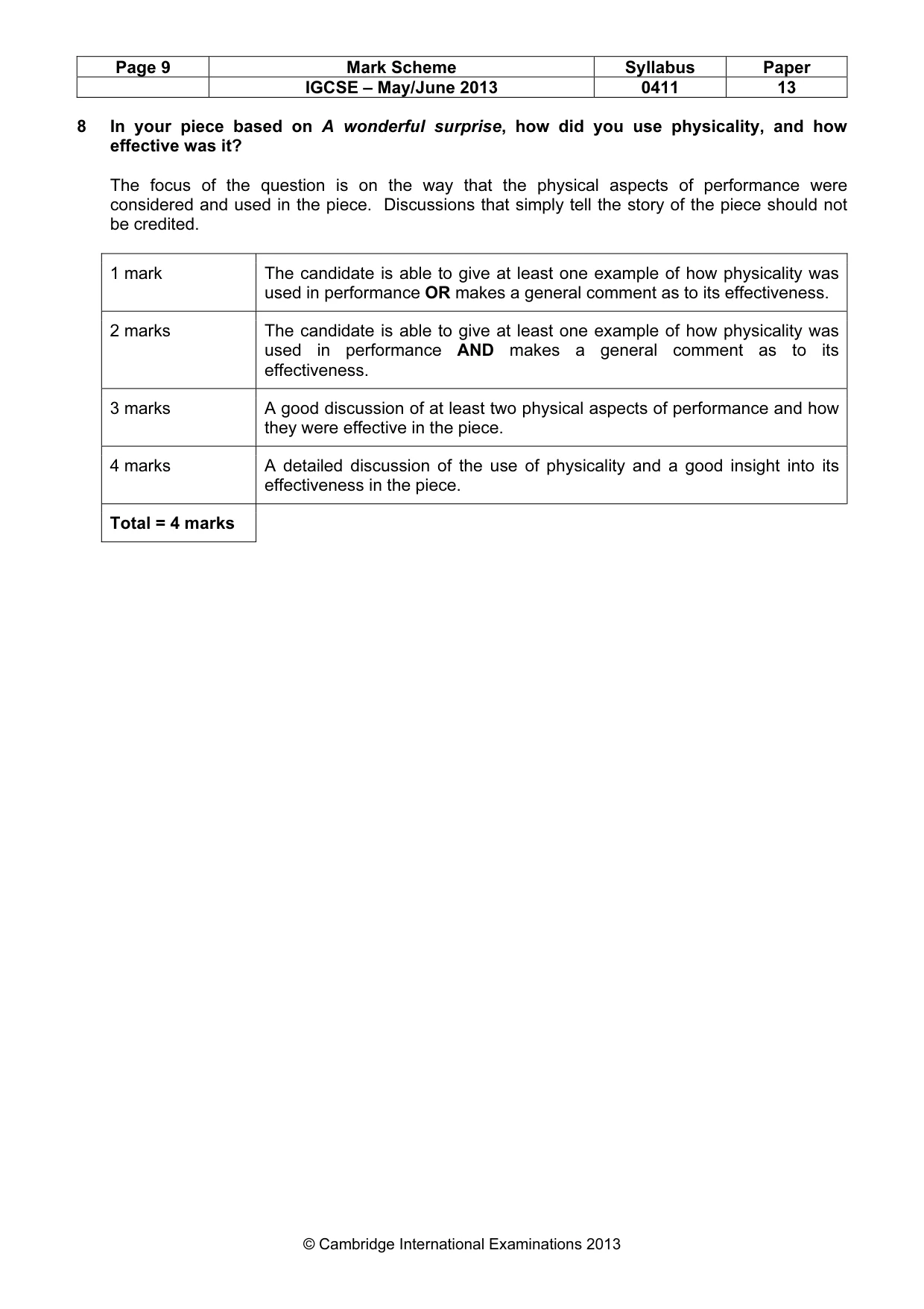 Mark scheme, page 9 of 16