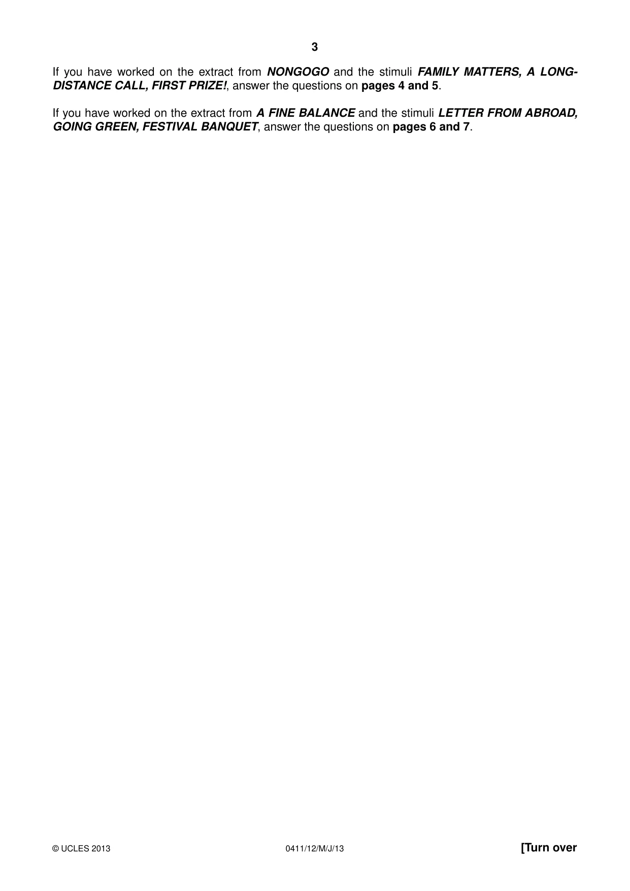 Cambridge IGCSE Drama 0411 2013 May/June Paper 1 · Variant 2 question paper, page 3 of 8