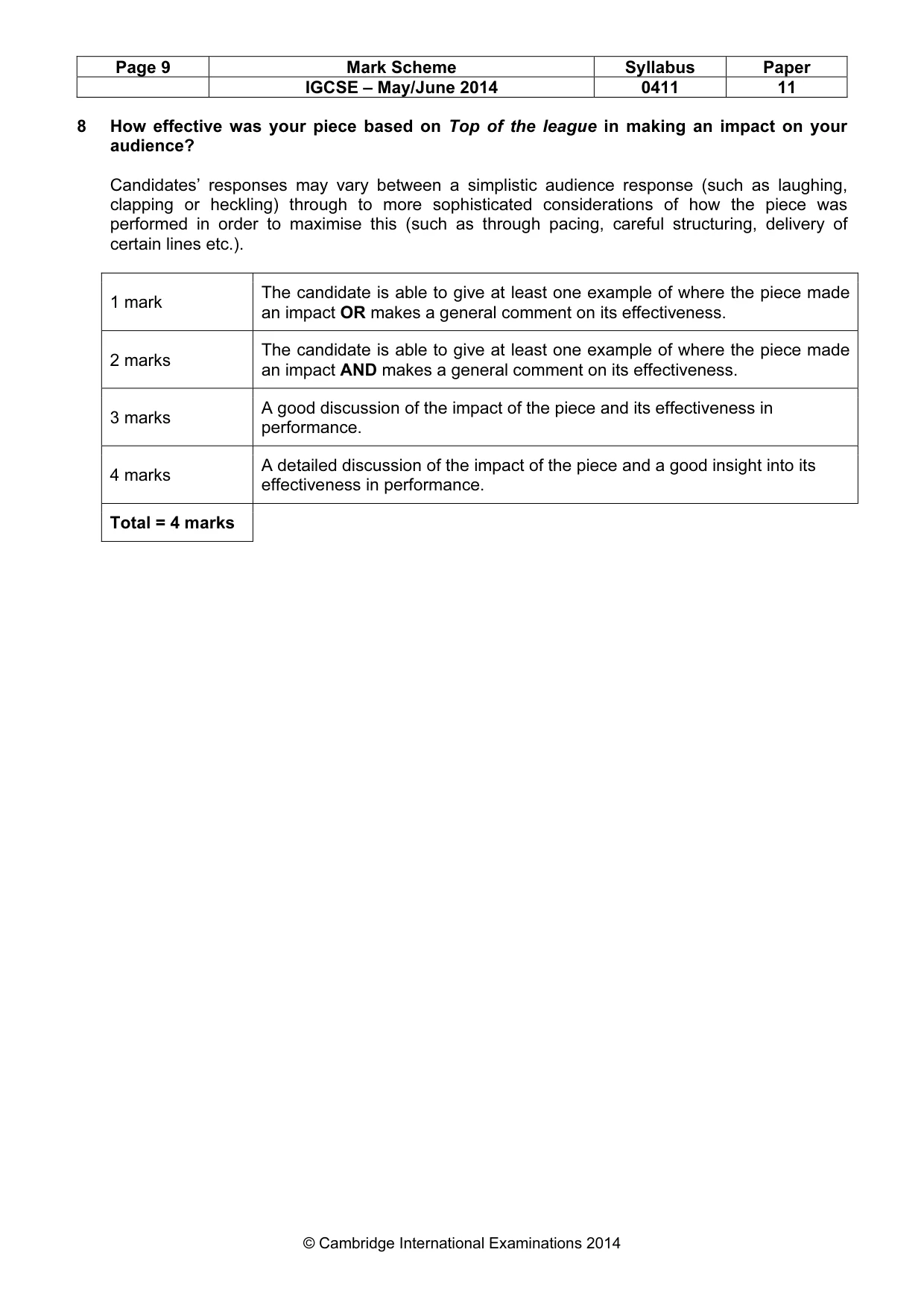 Mark scheme, page 9 of 17