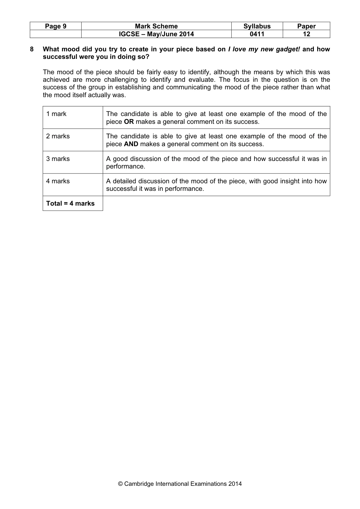 Mark scheme, page 9 of 21