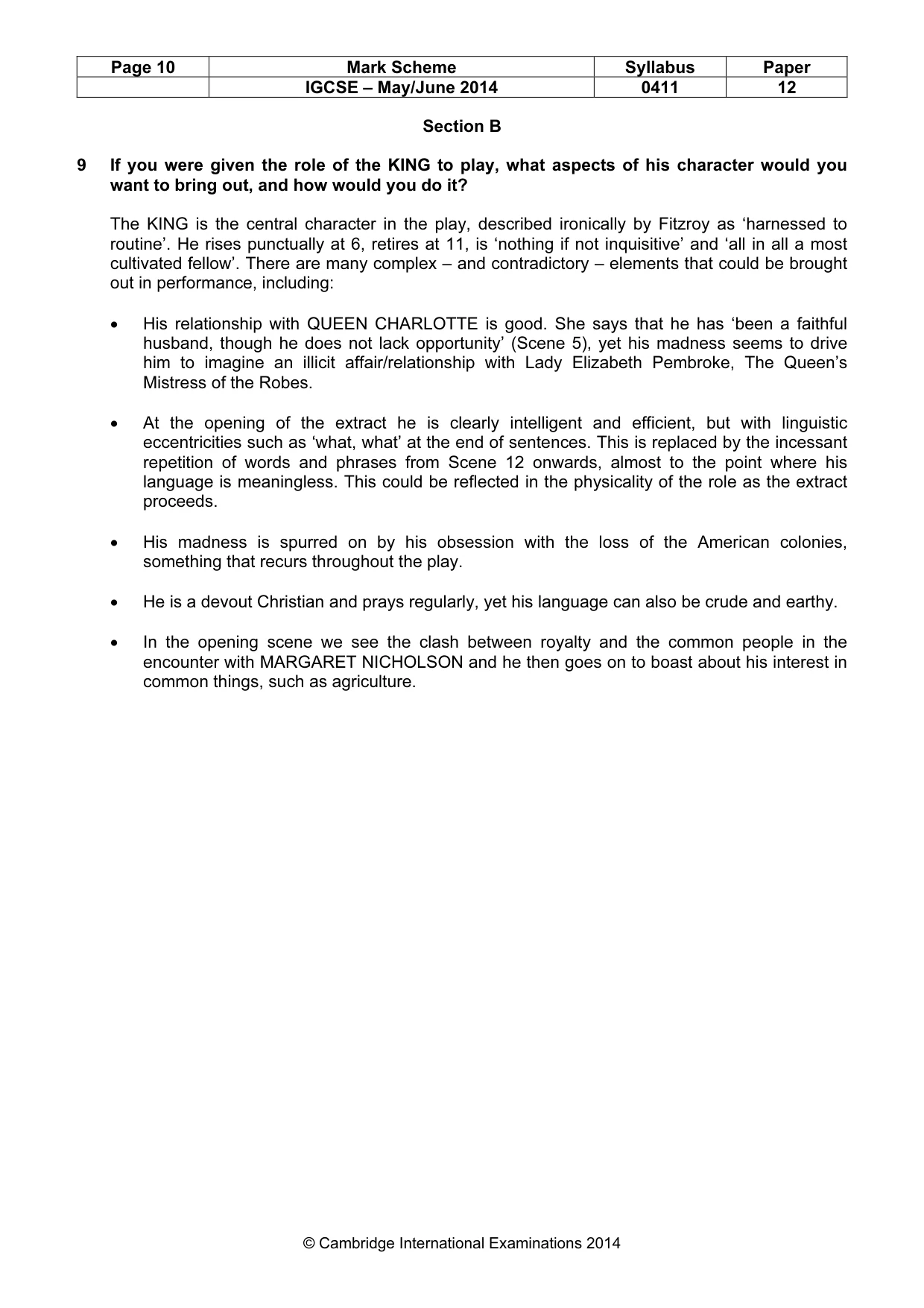 Mark scheme, page 10 of 21
