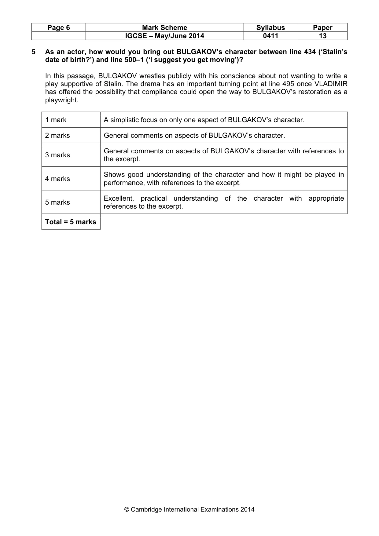 Mark scheme, page 6 of 20