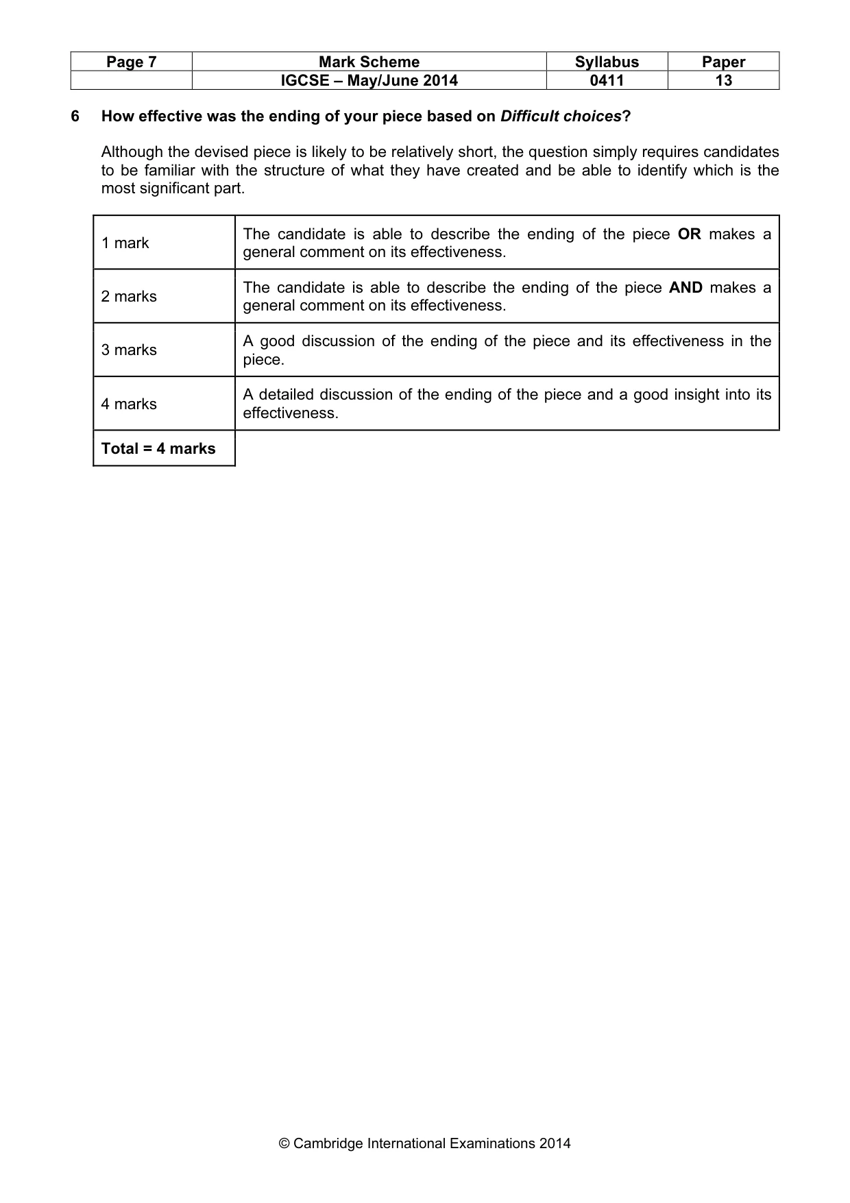 Mark scheme, page 7 of 20