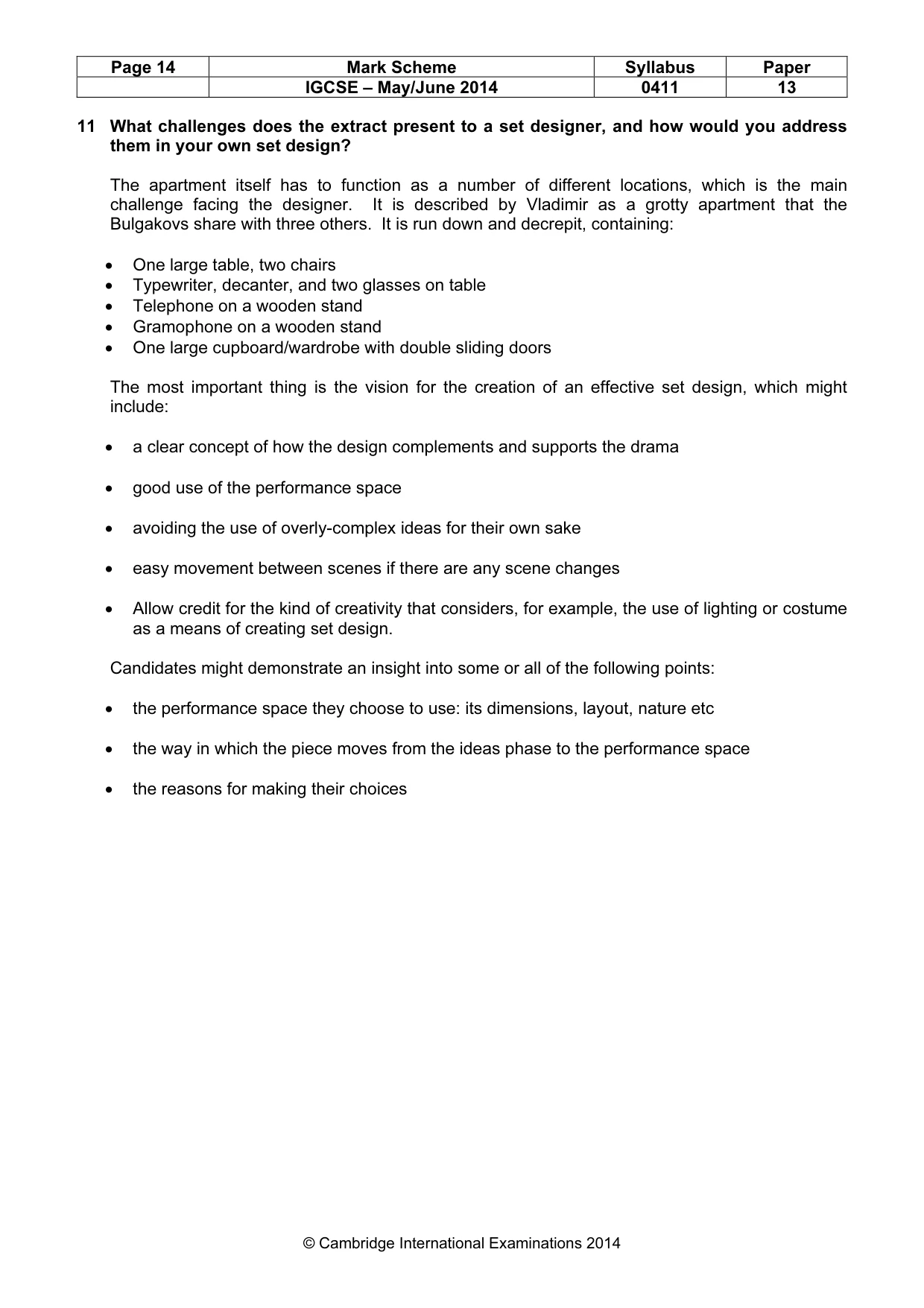 Mark scheme, page 14 of 20