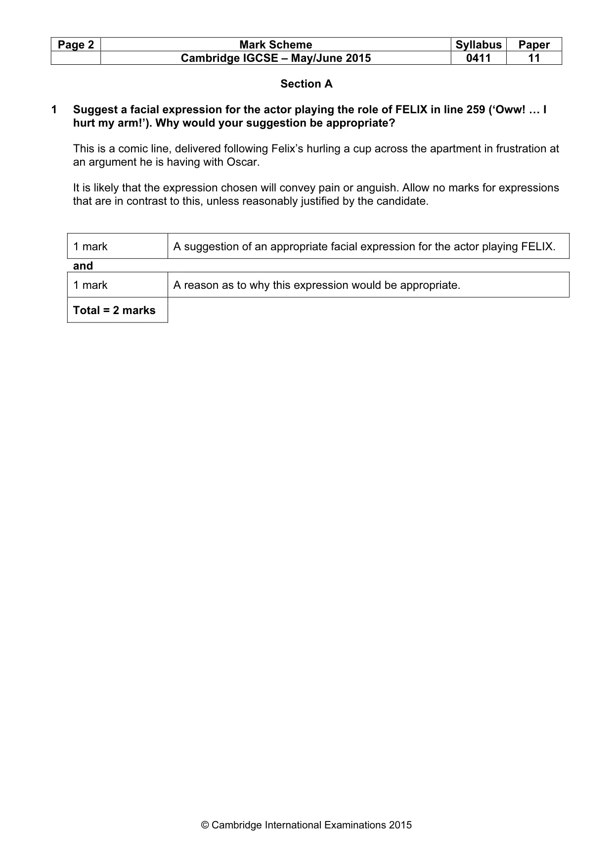 Mark scheme, page 2 of 20