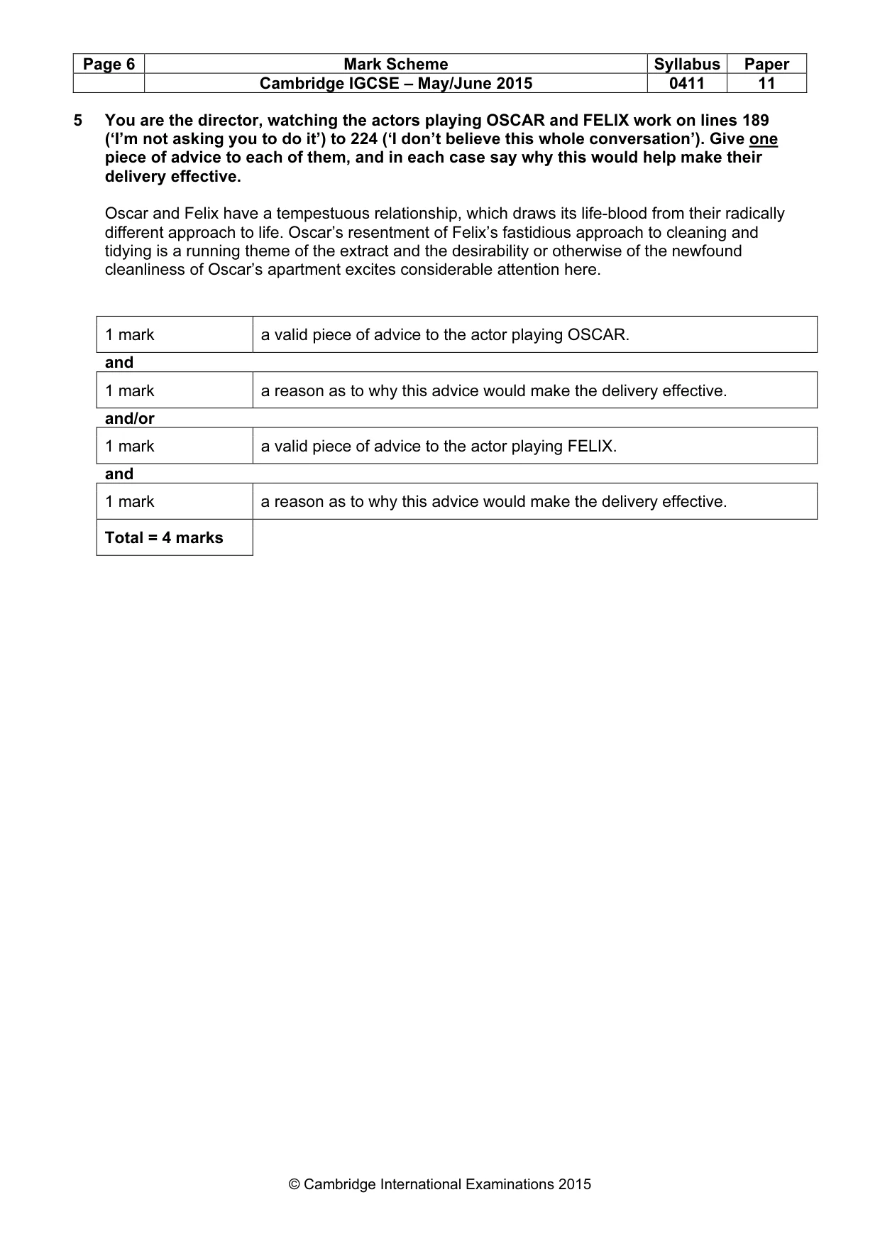 Mark scheme, page 6 of 20