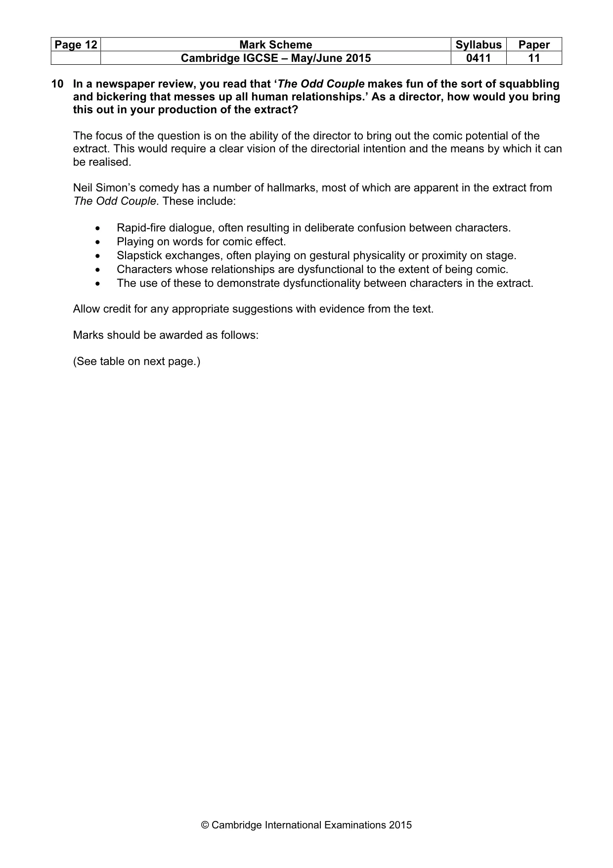 Mark scheme, page 12 of 20