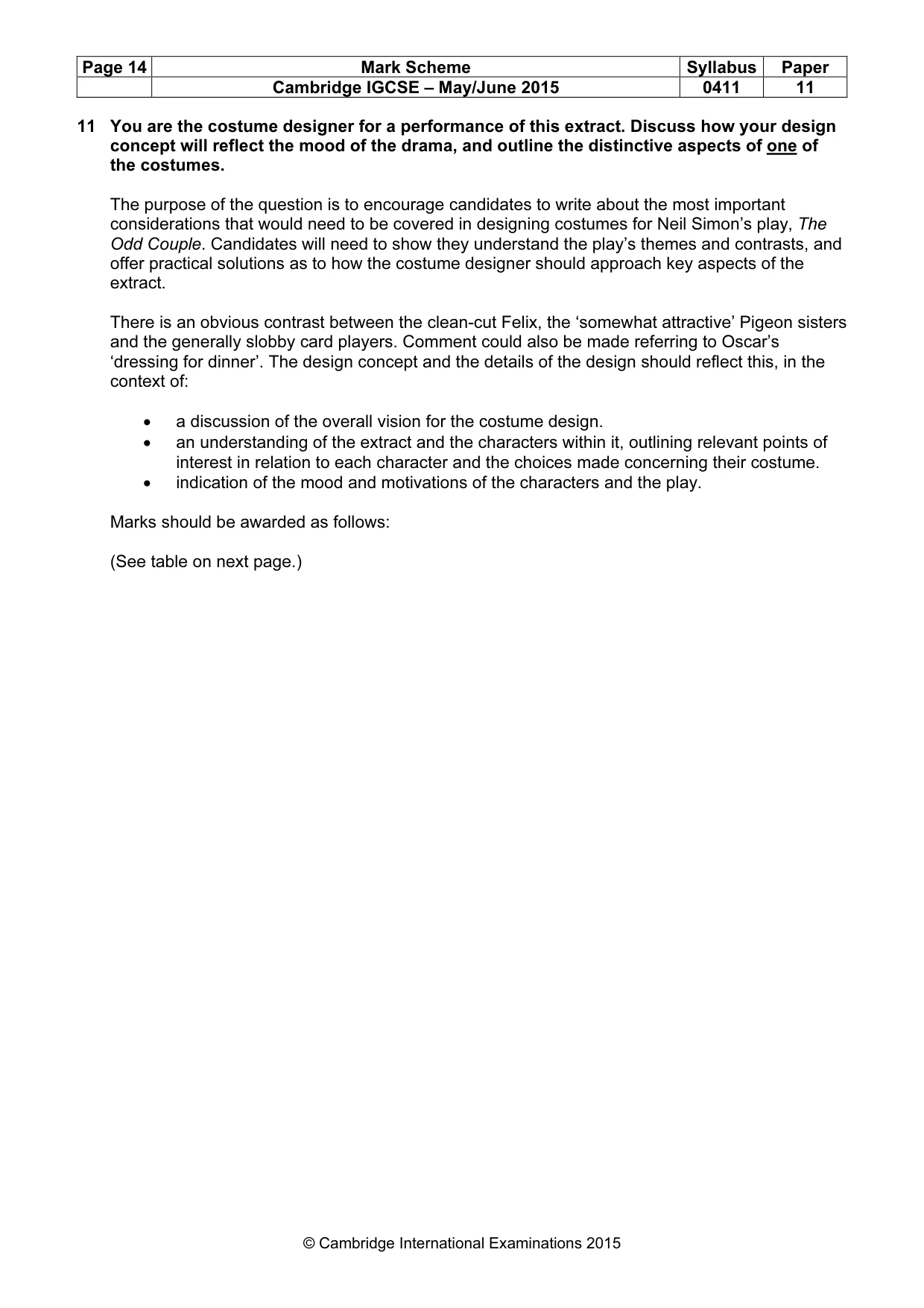 Mark scheme, page 14 of 20
