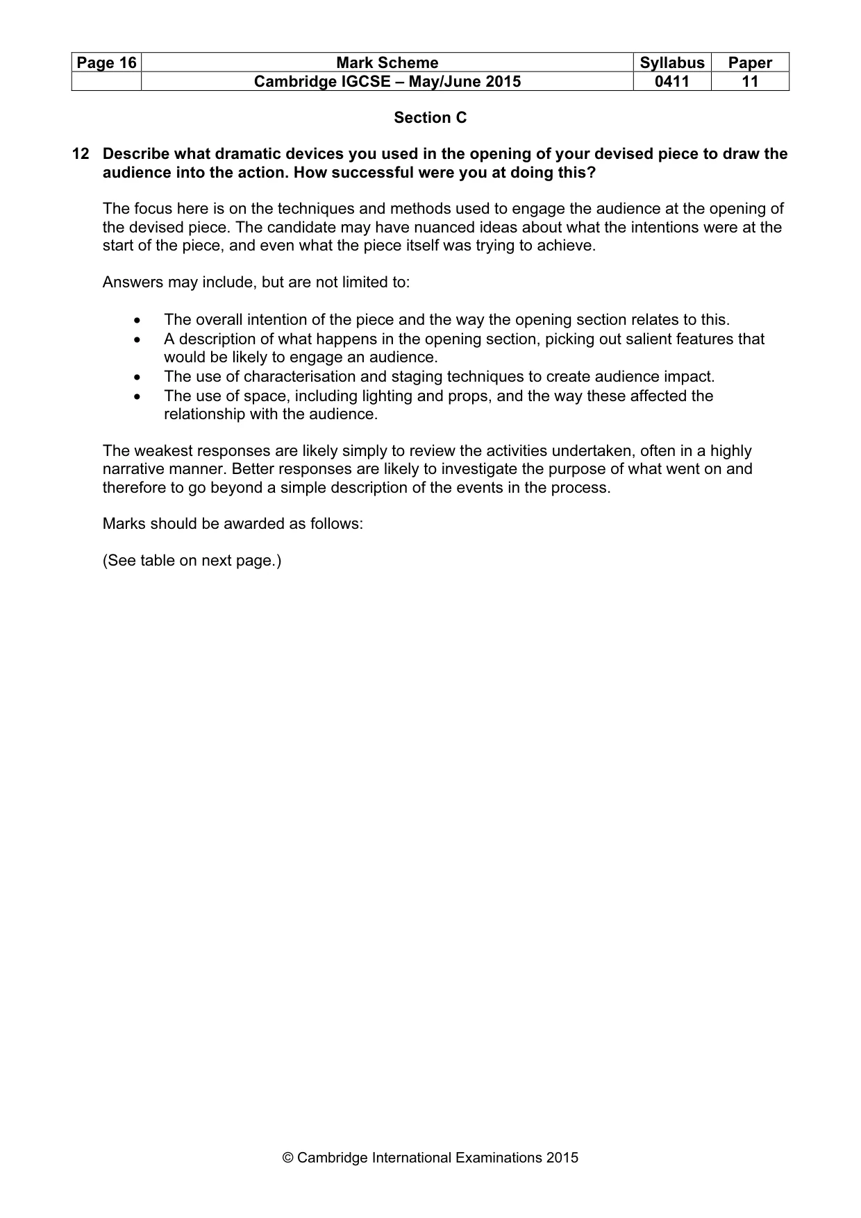 Mark scheme, page 16 of 20