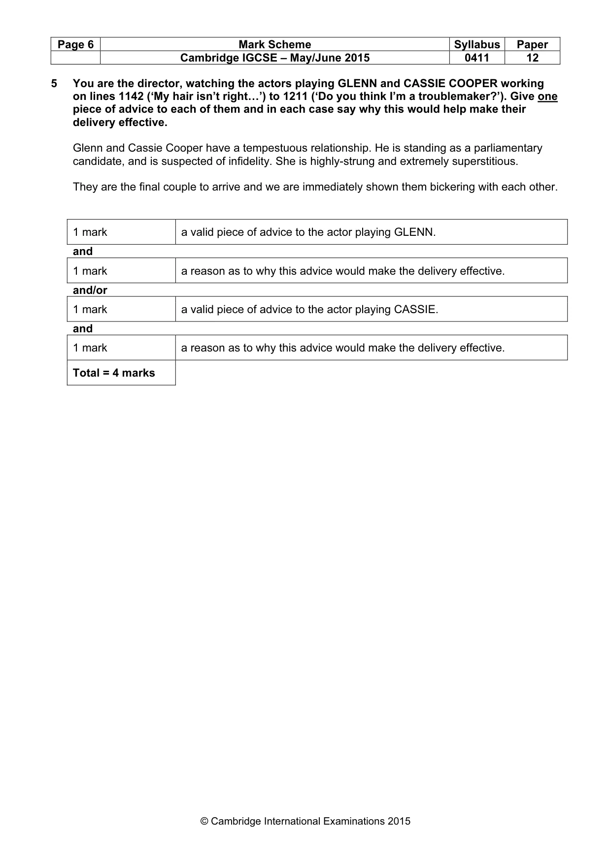 Mark scheme, page 6 of 19