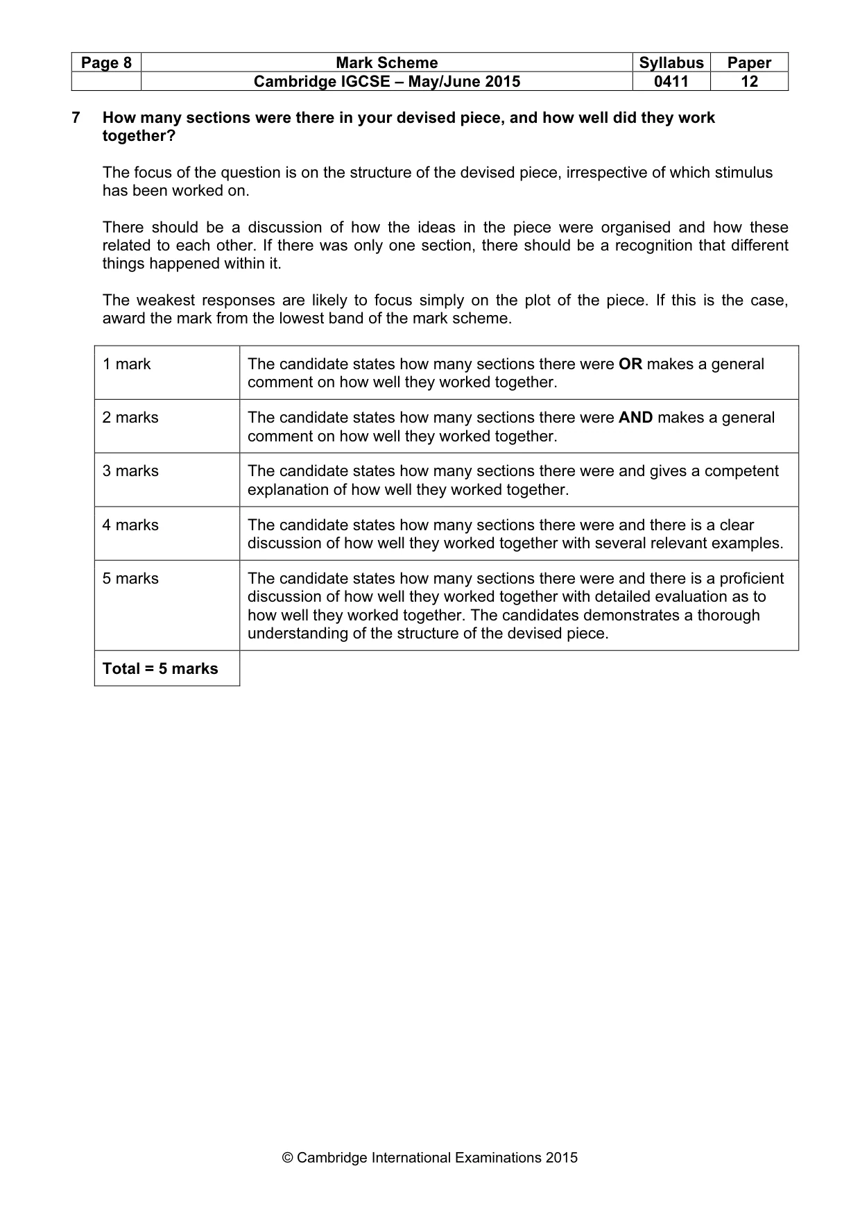 Mark scheme, page 8 of 19
