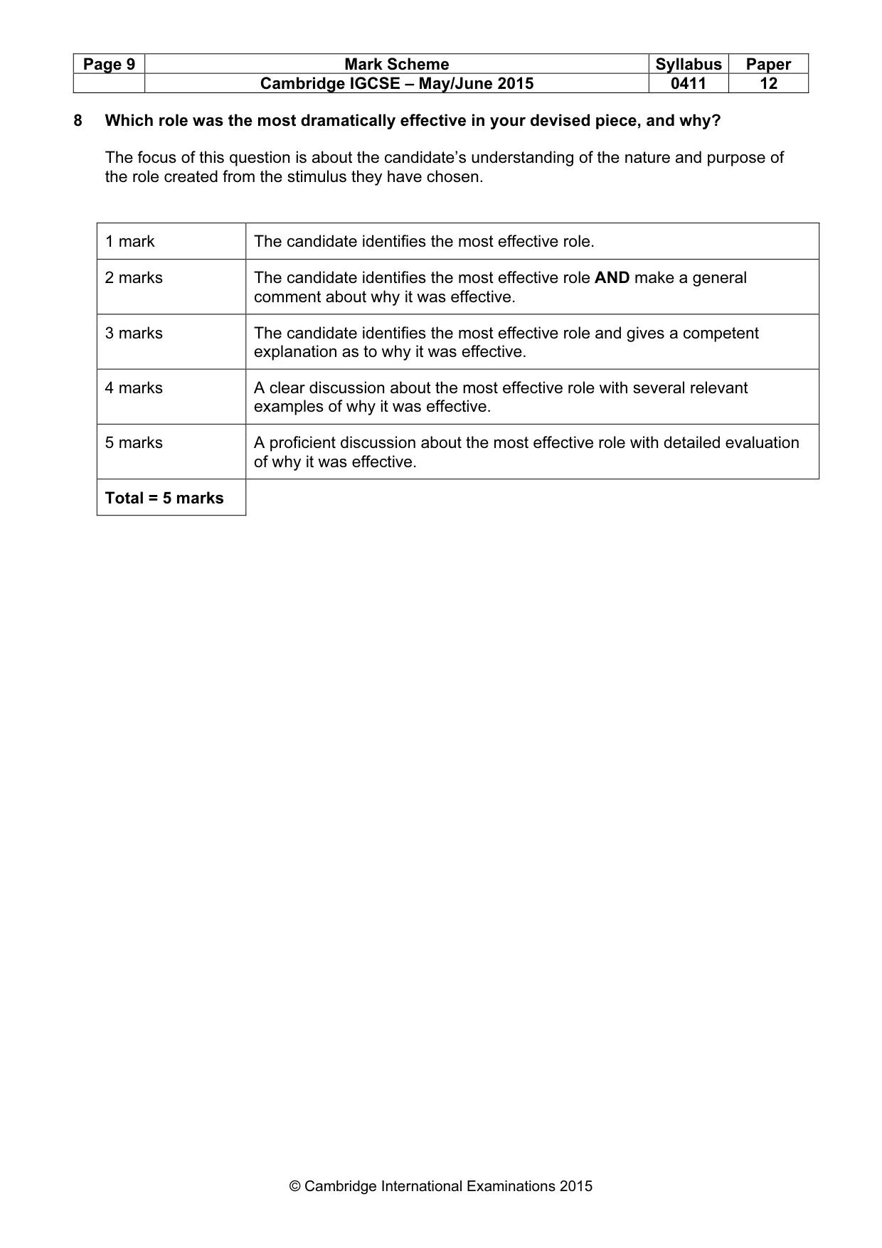 Mark scheme, page 9 of 19