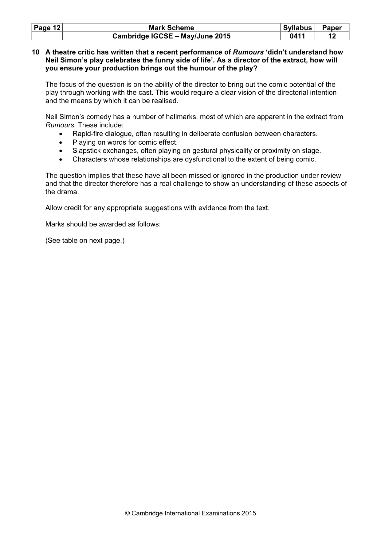 Mark scheme, page 12 of 19