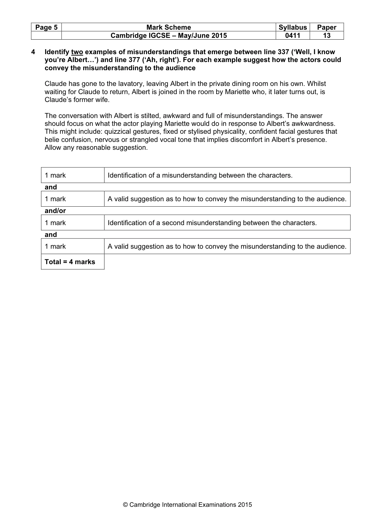 Mark scheme, page 5 of 18