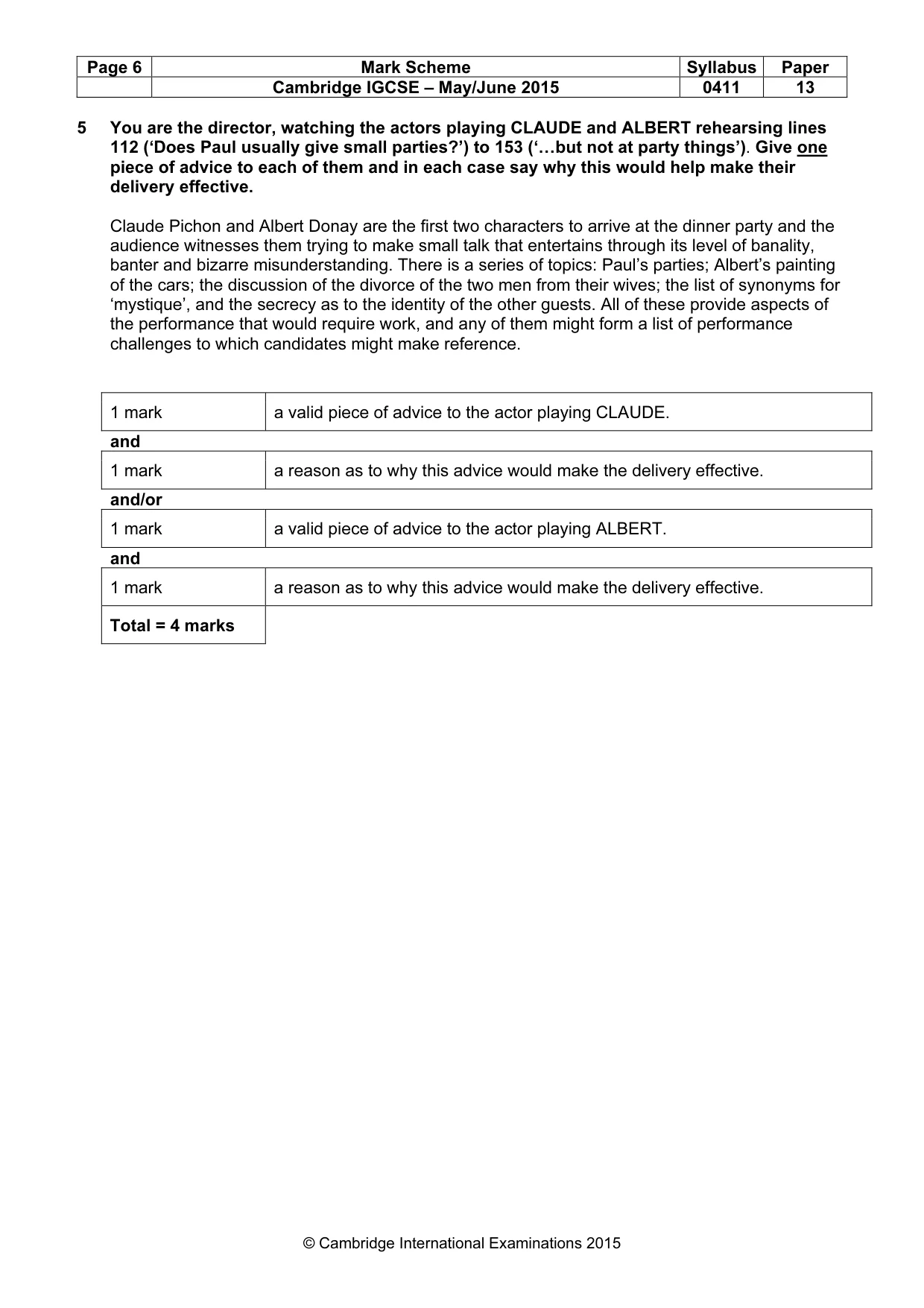 Mark scheme, page 6 of 18