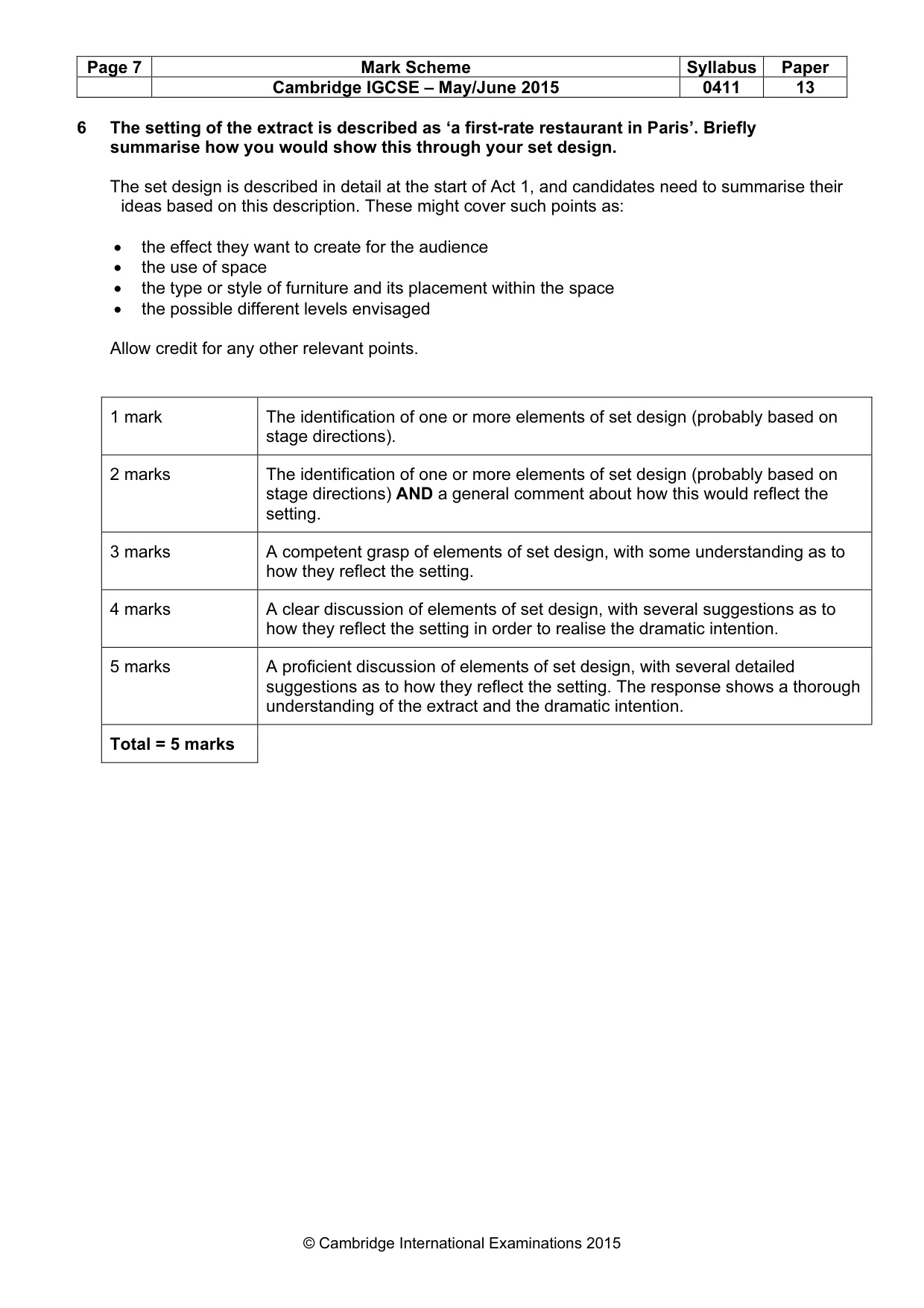 Mark scheme, page 7 of 18