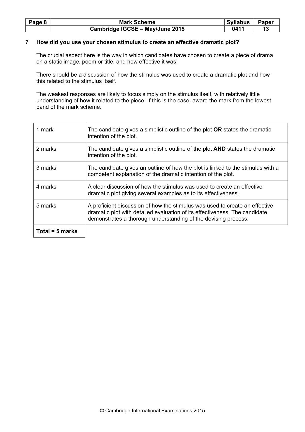 Mark scheme, page 8 of 18