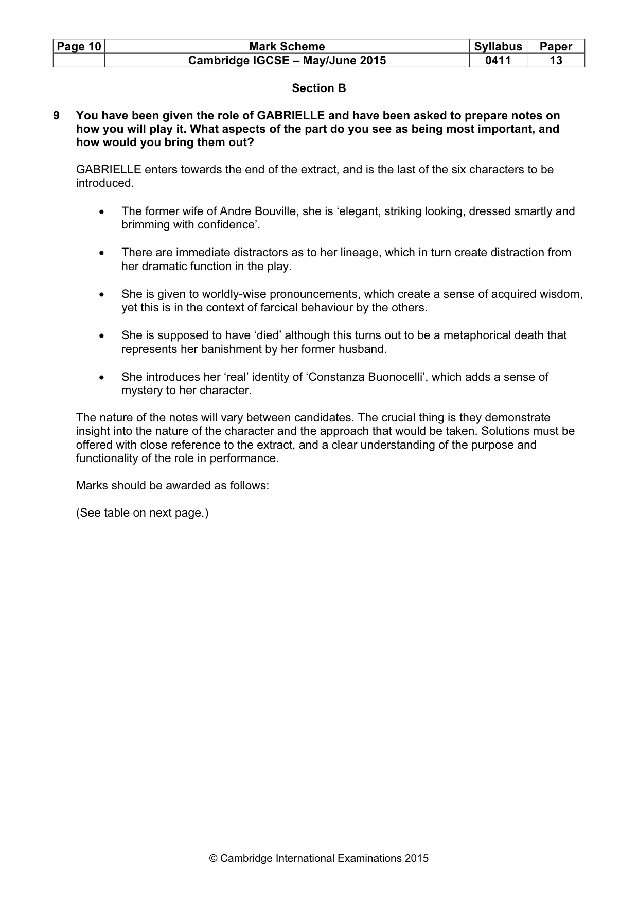 Mark scheme, page 10 of 18