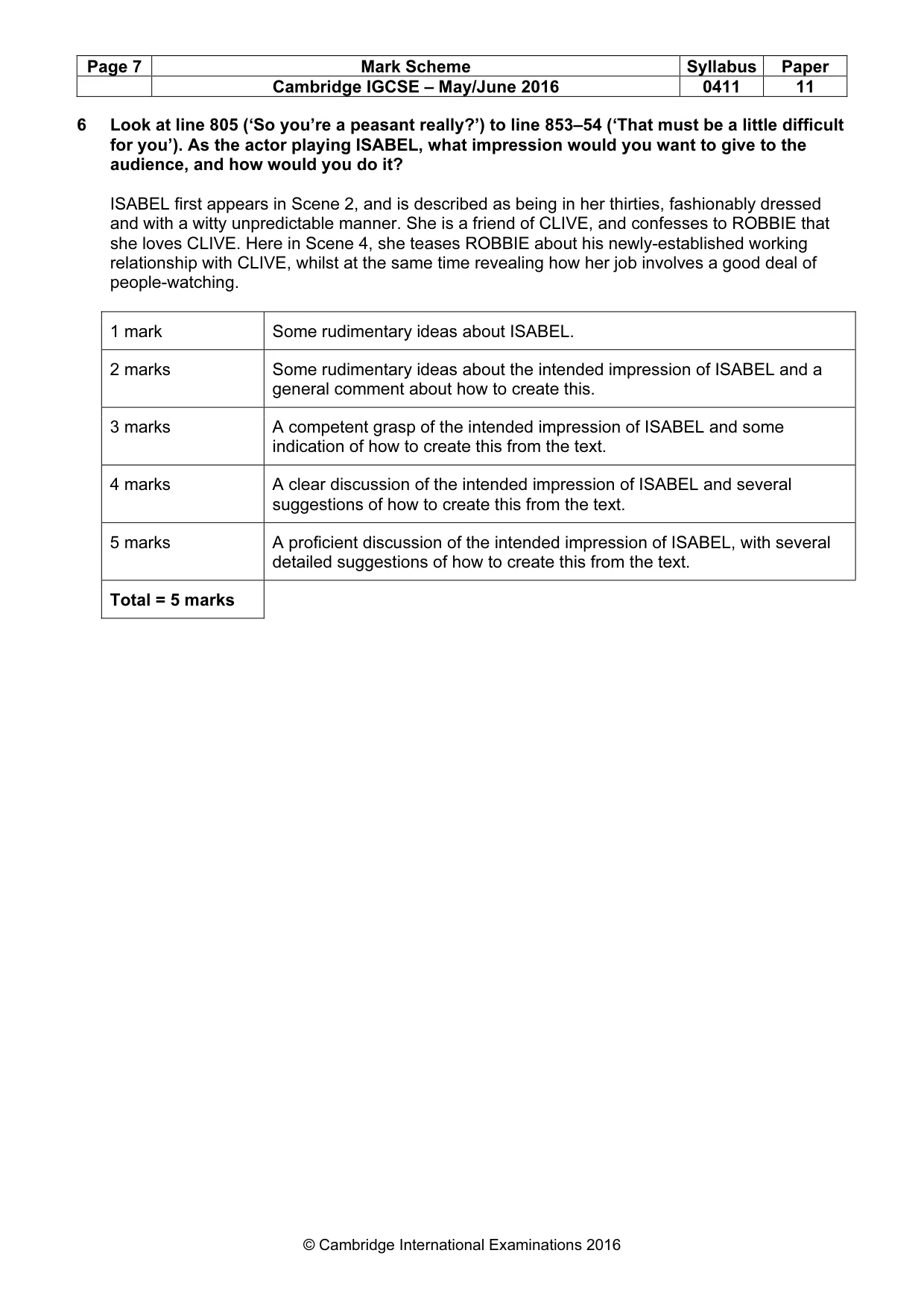 Mark scheme, page 7 of 19