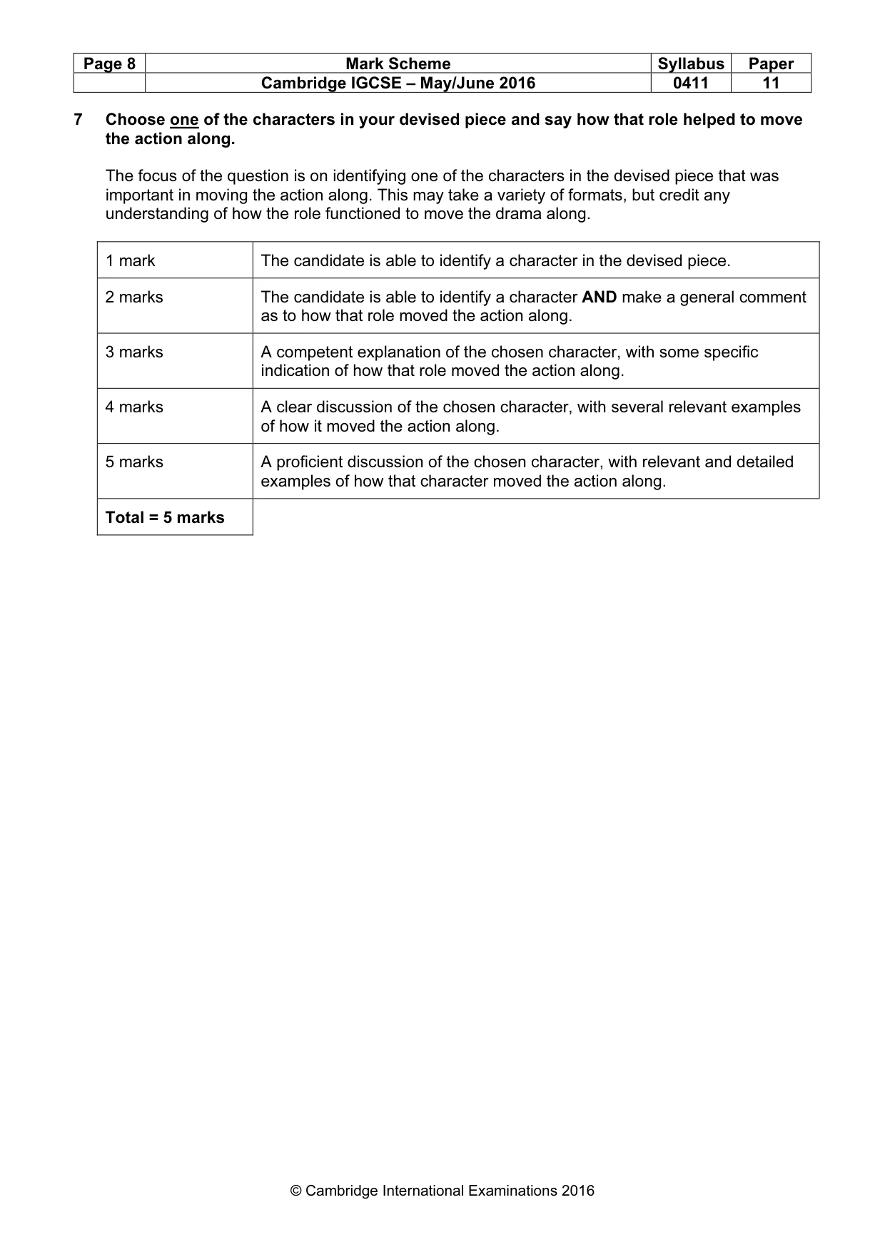 Mark scheme, page 8 of 19