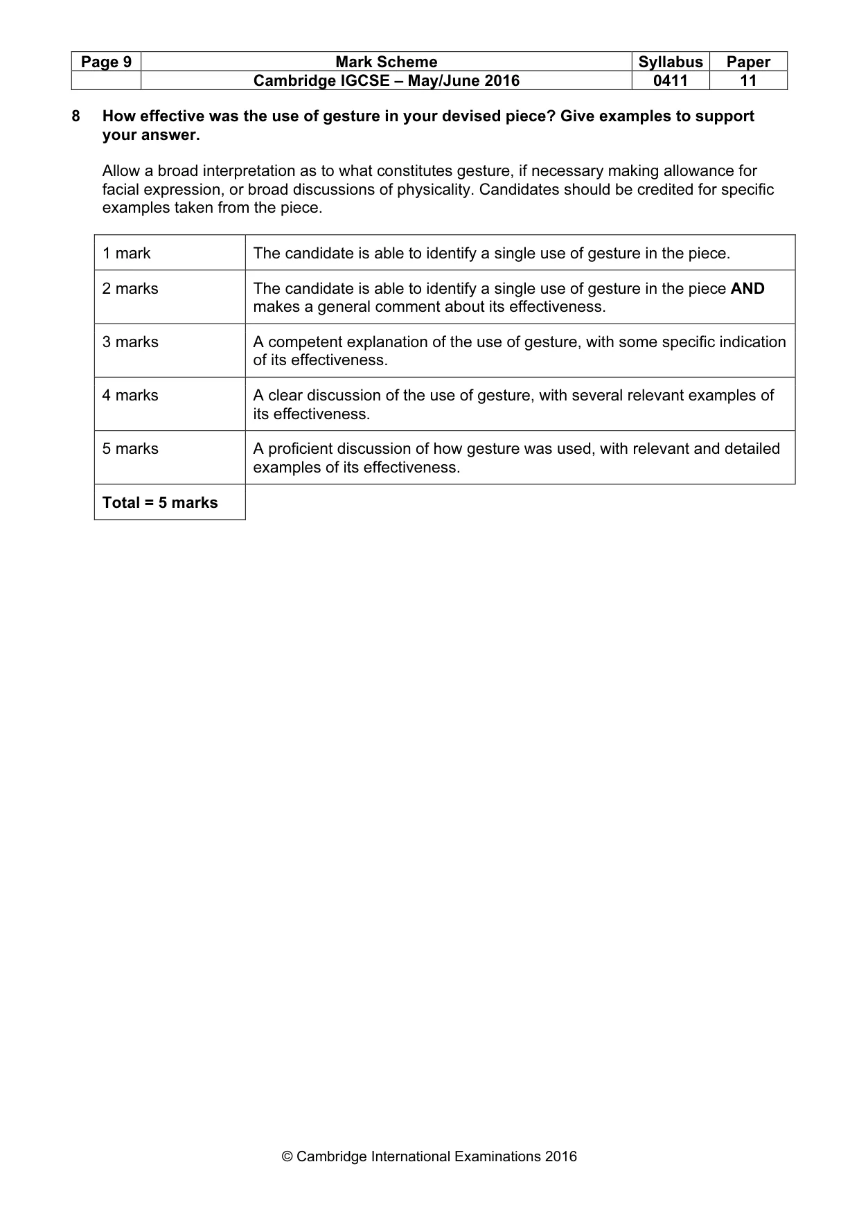 Mark scheme, page 9 of 19