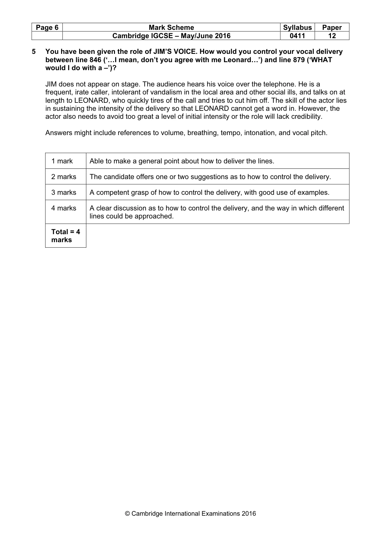 Mark scheme, page 6 of 21