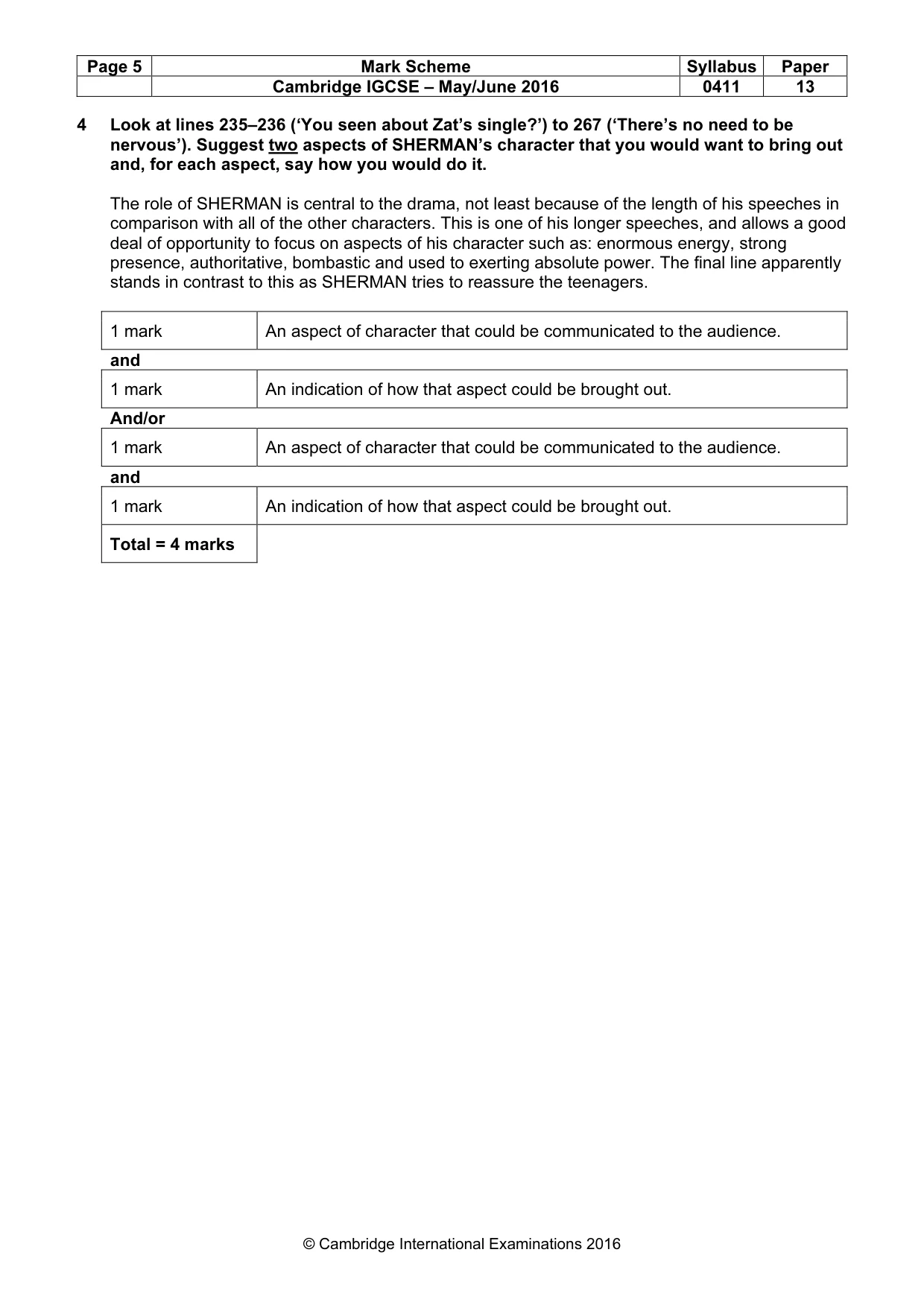 Mark scheme, page 5 of 18