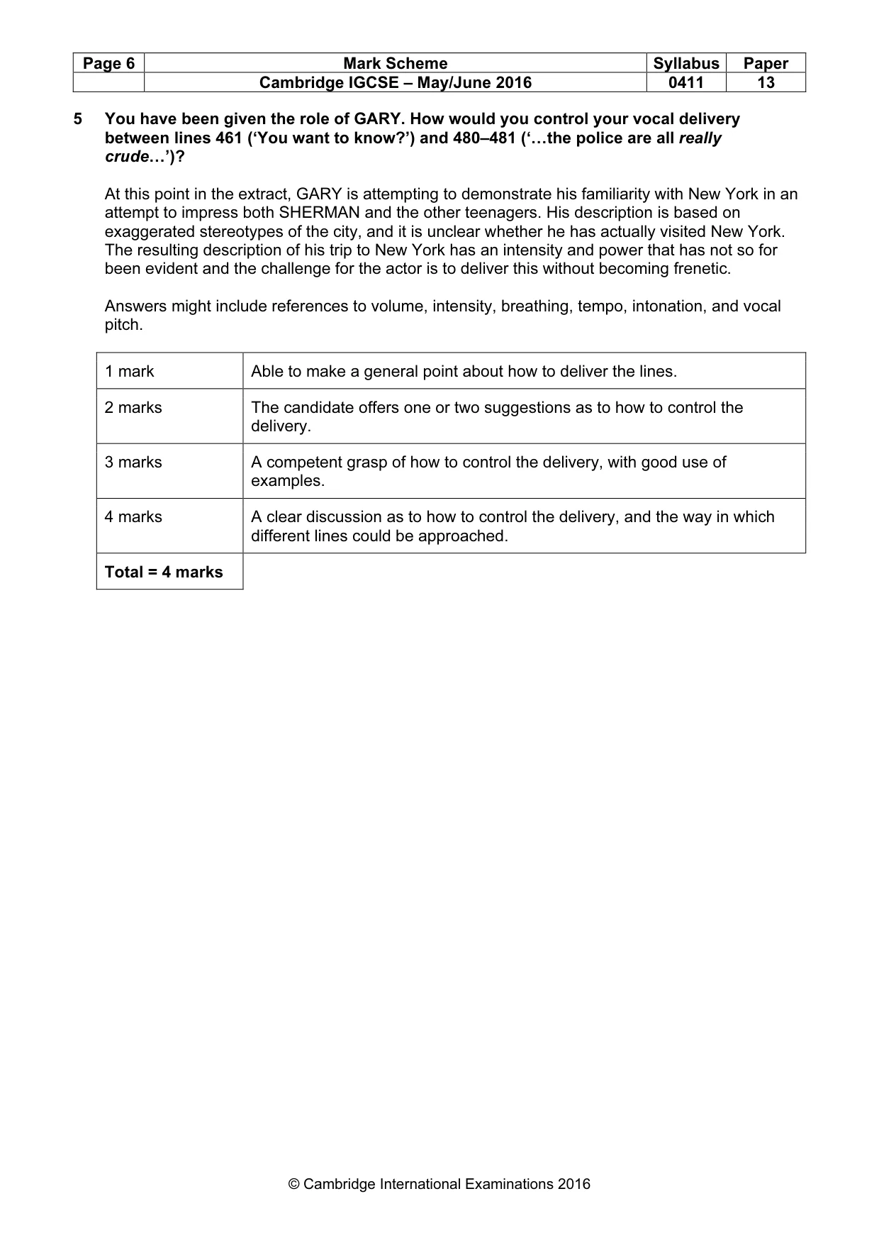 Mark scheme, page 6 of 18