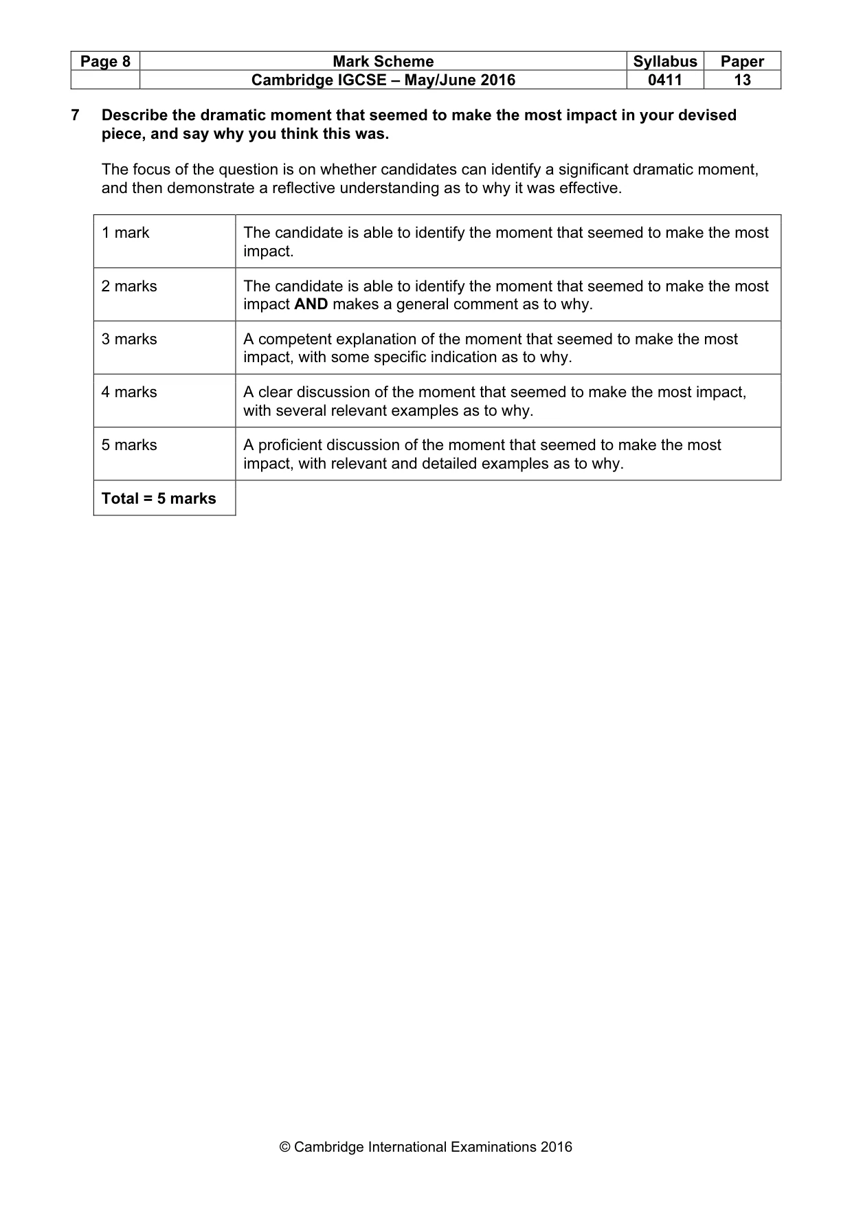 Mark scheme, page 8 of 18