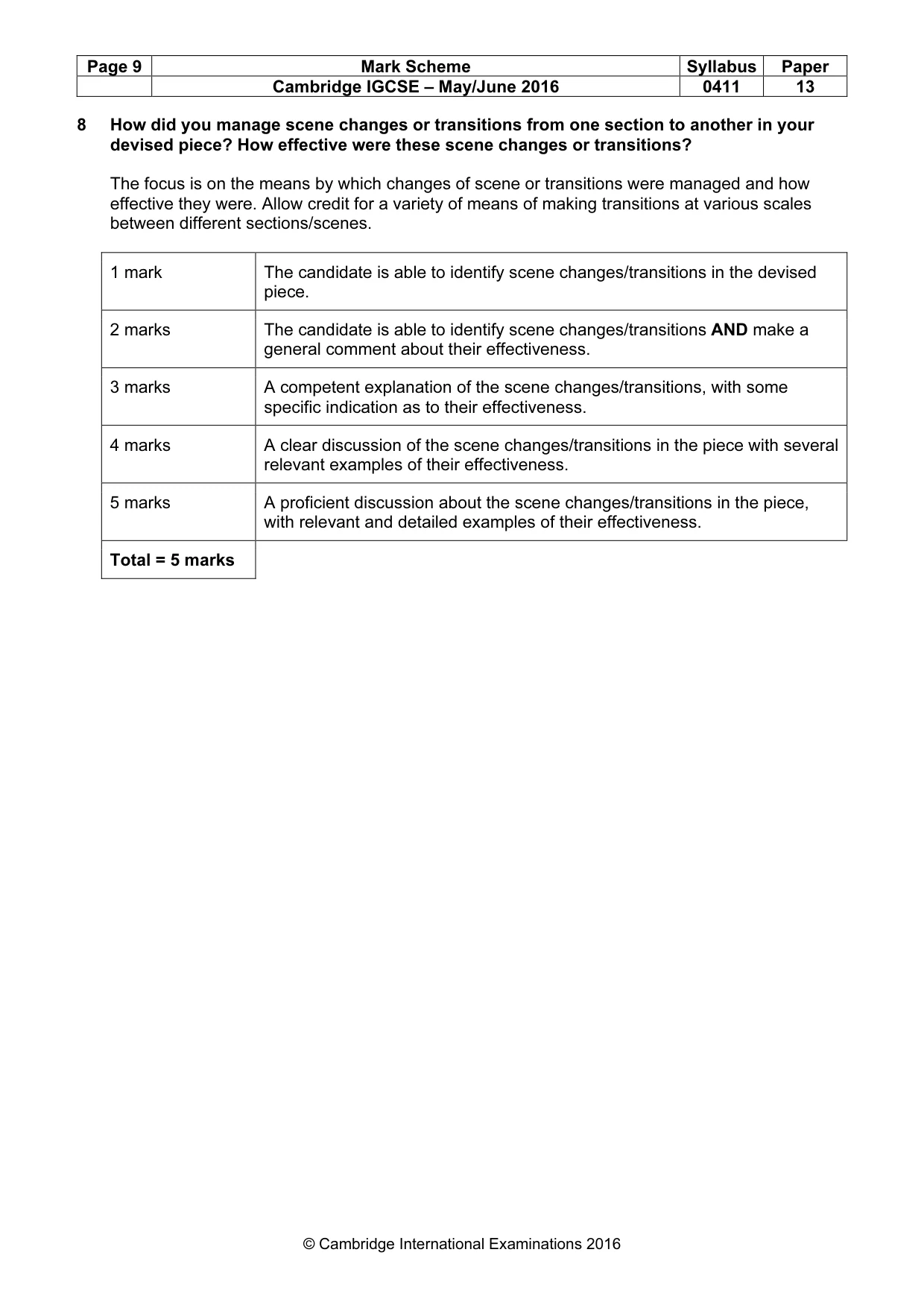 Mark scheme, page 9 of 18