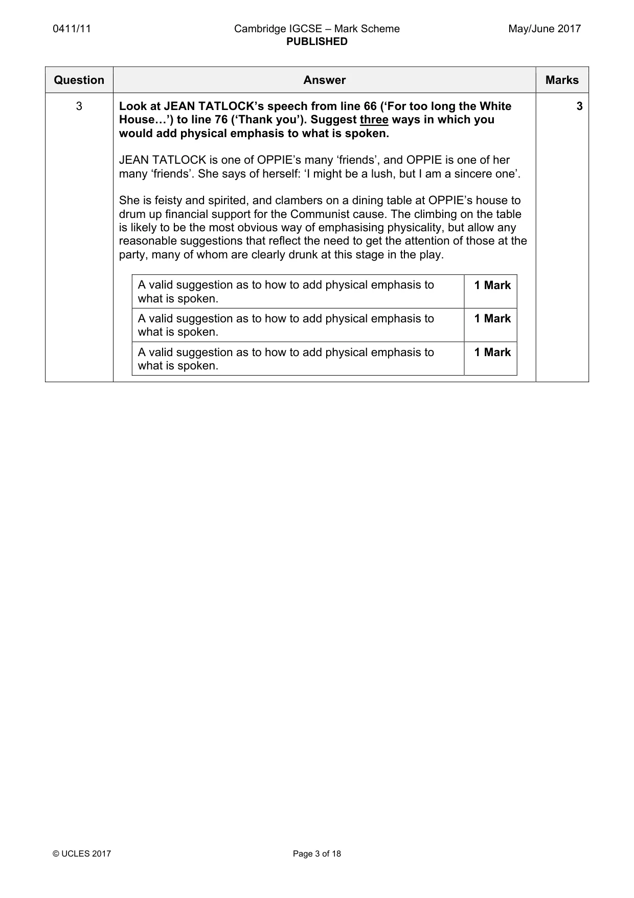 Mark scheme, page 3 of 18