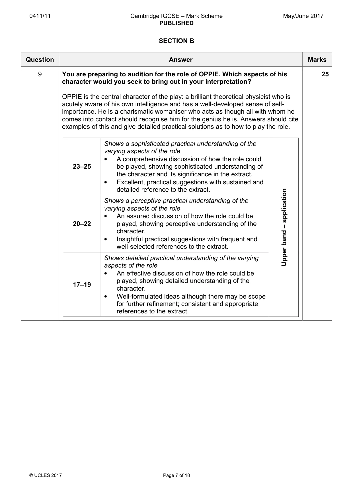 Mark scheme, page 7 of 18