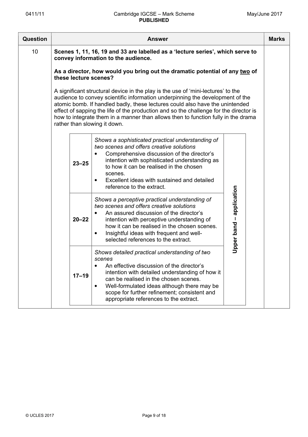 Mark scheme, page 9 of 18